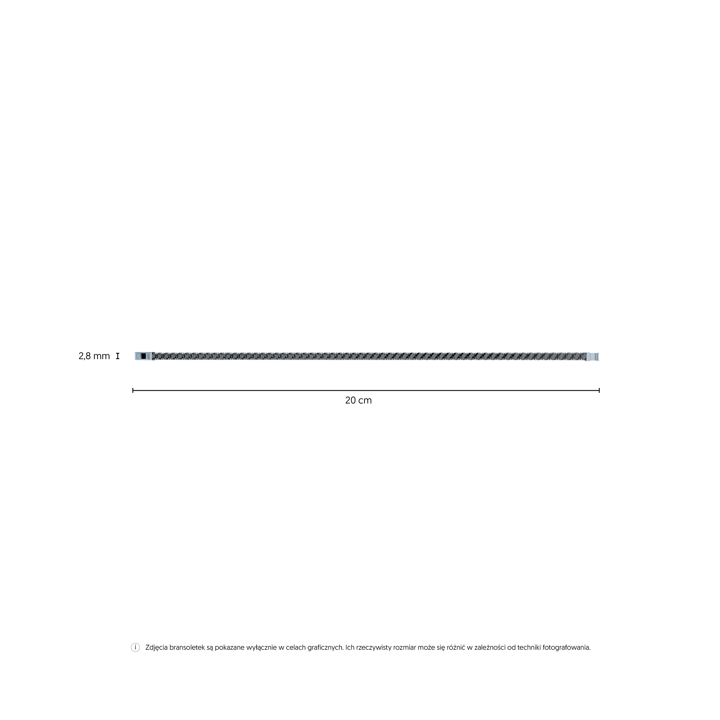 Bransoletka Luminy 2,8mm: białe złoto 585, cyrkonie