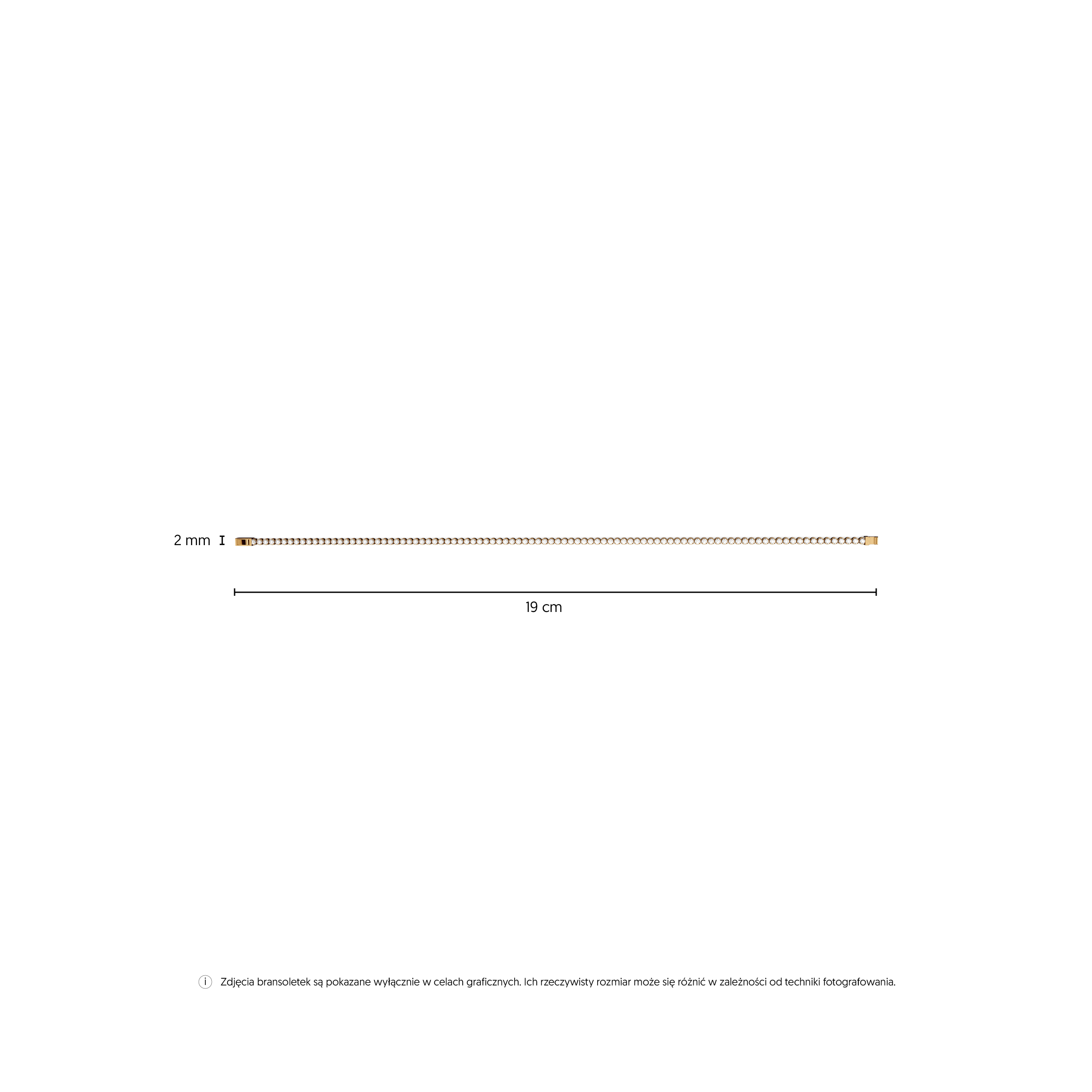 Bransoletka tenisowa SAVICKI 2,0mm: złota 585, cyrkonie