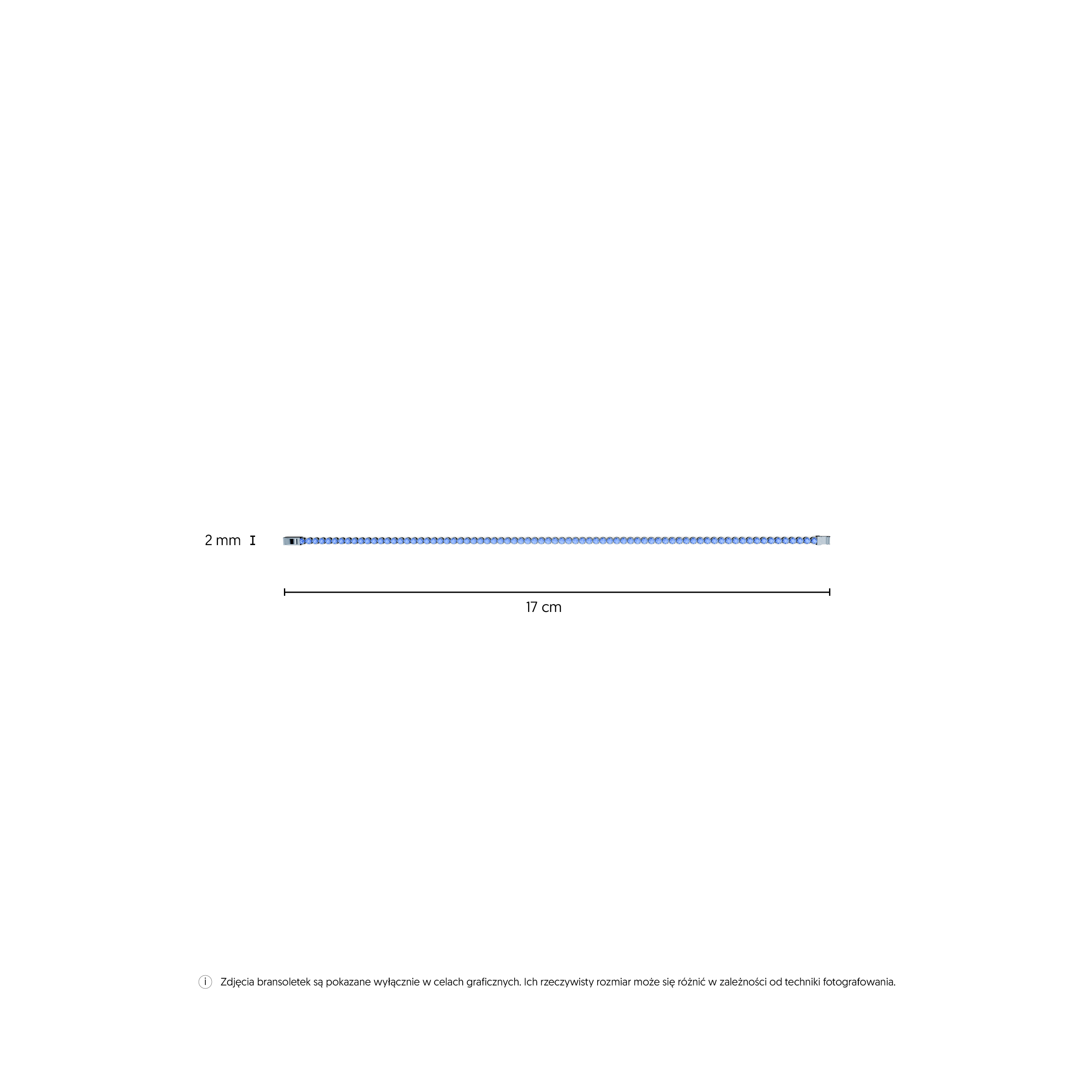 Bransoletka tenisowa SAVICKI 2,0mm: białe złoto 585, cyrkonie