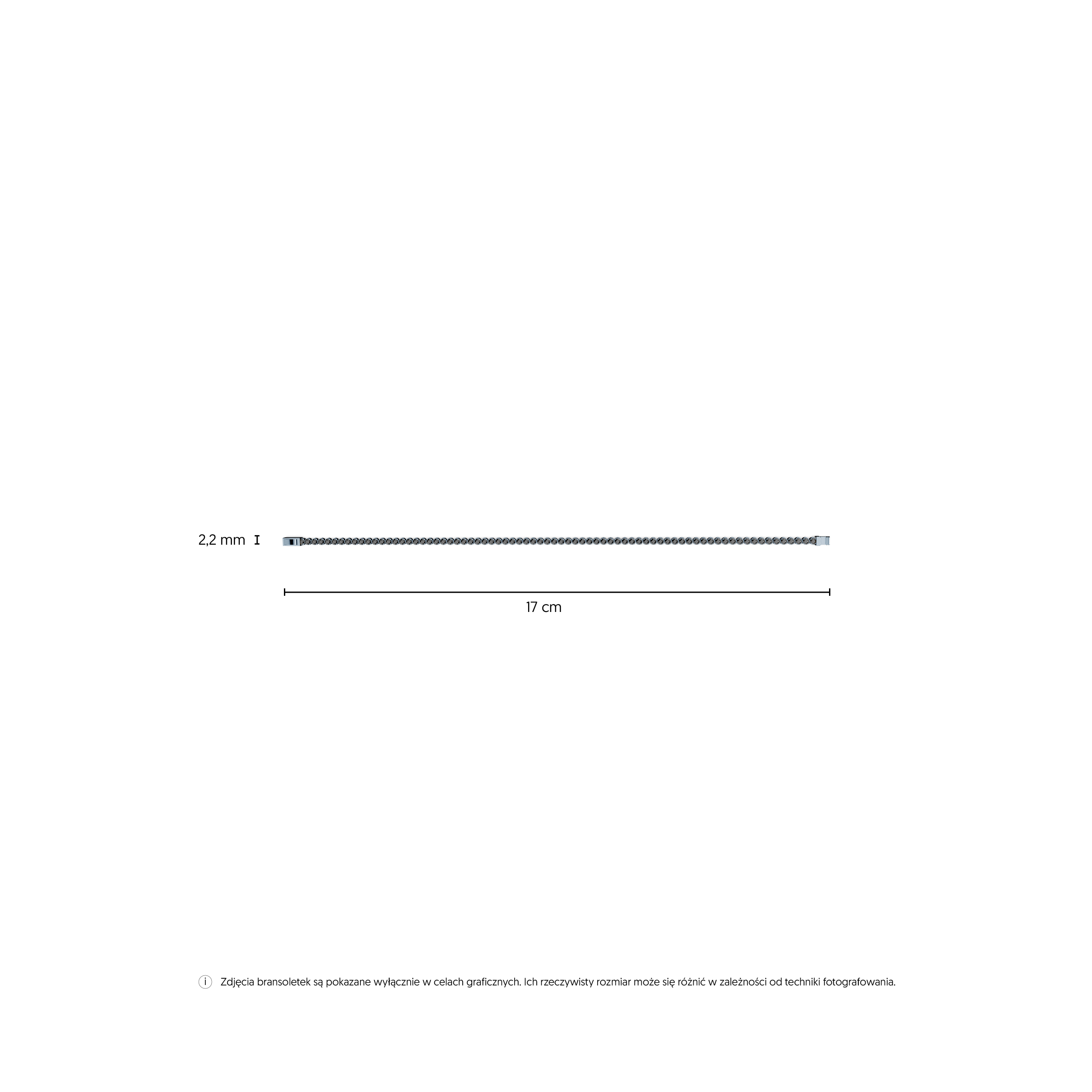 Tennisarmband SAVICKI 2,2 mm: Weißgold 585, Zirkonia