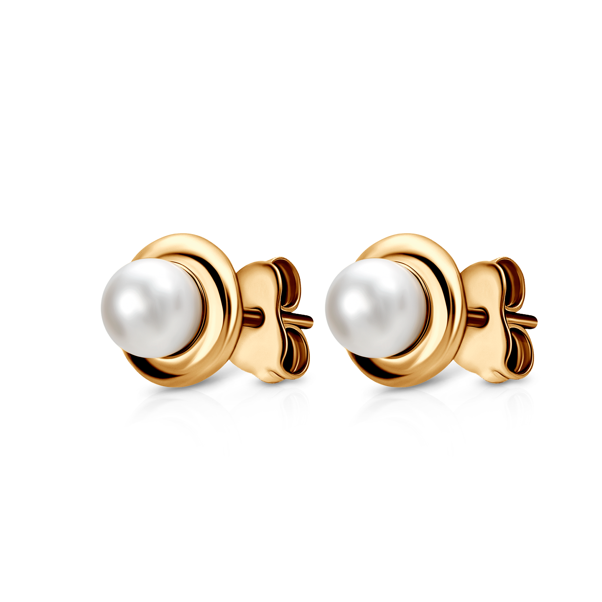 Kolczyki kulki Savicki: złote, perły - 3