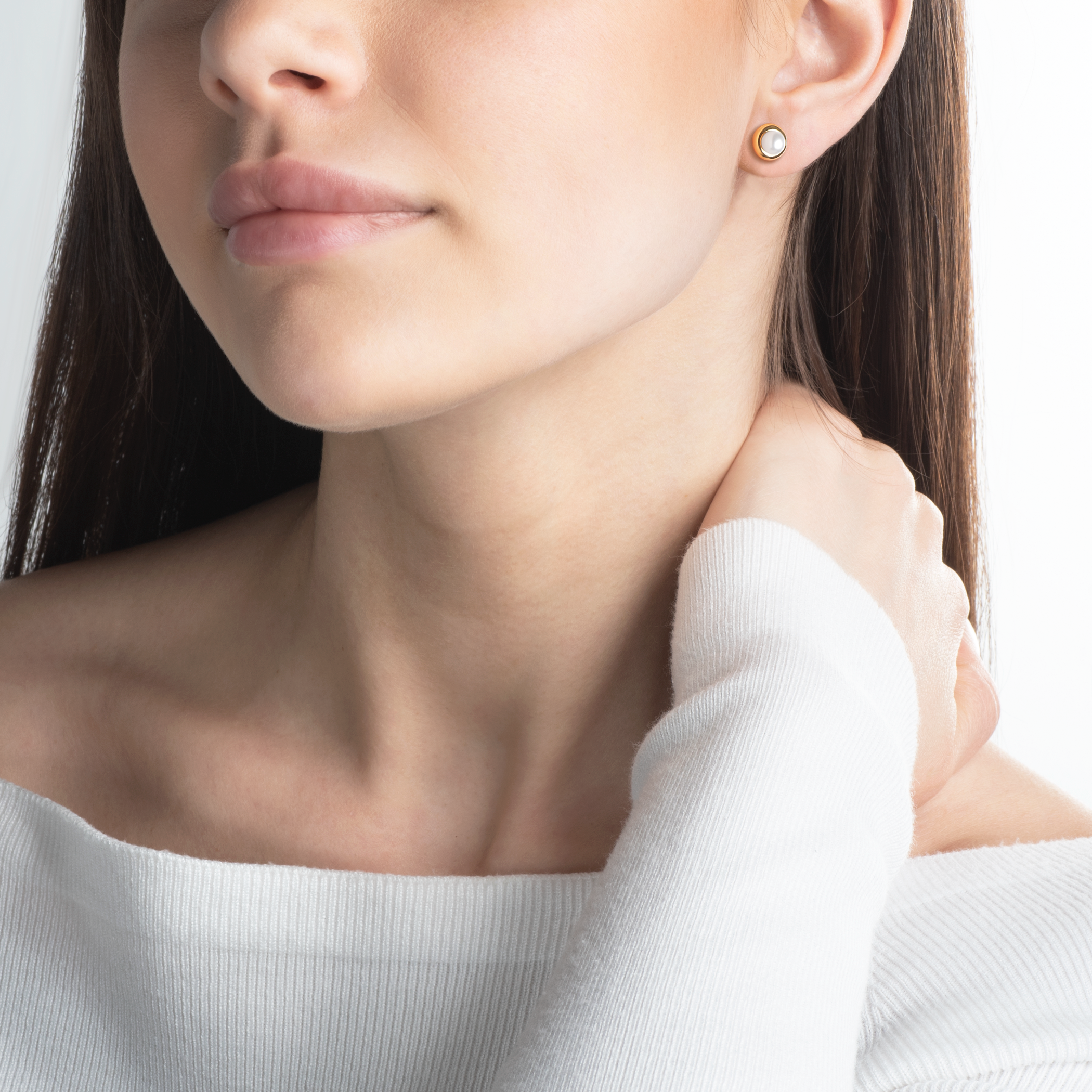 Kolczyki kulki Savicki: złote, perły - 7