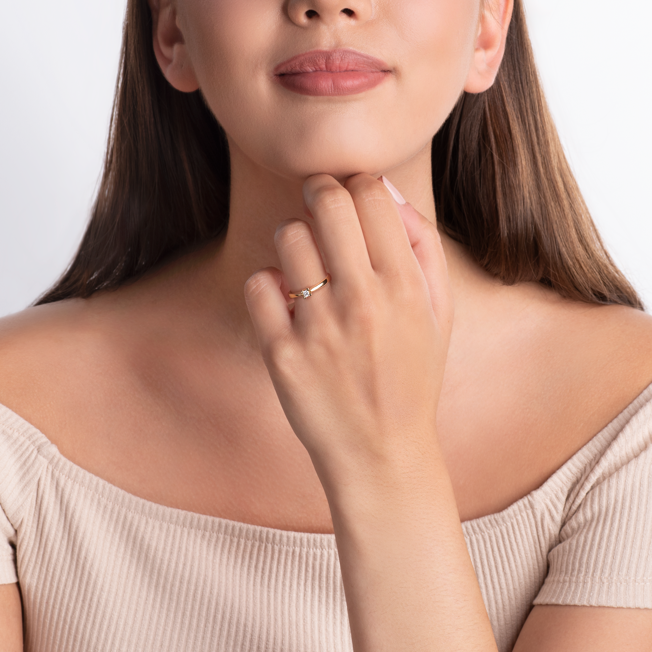 Pierścionek zaręczynowy SAVICKI: złoty, diament