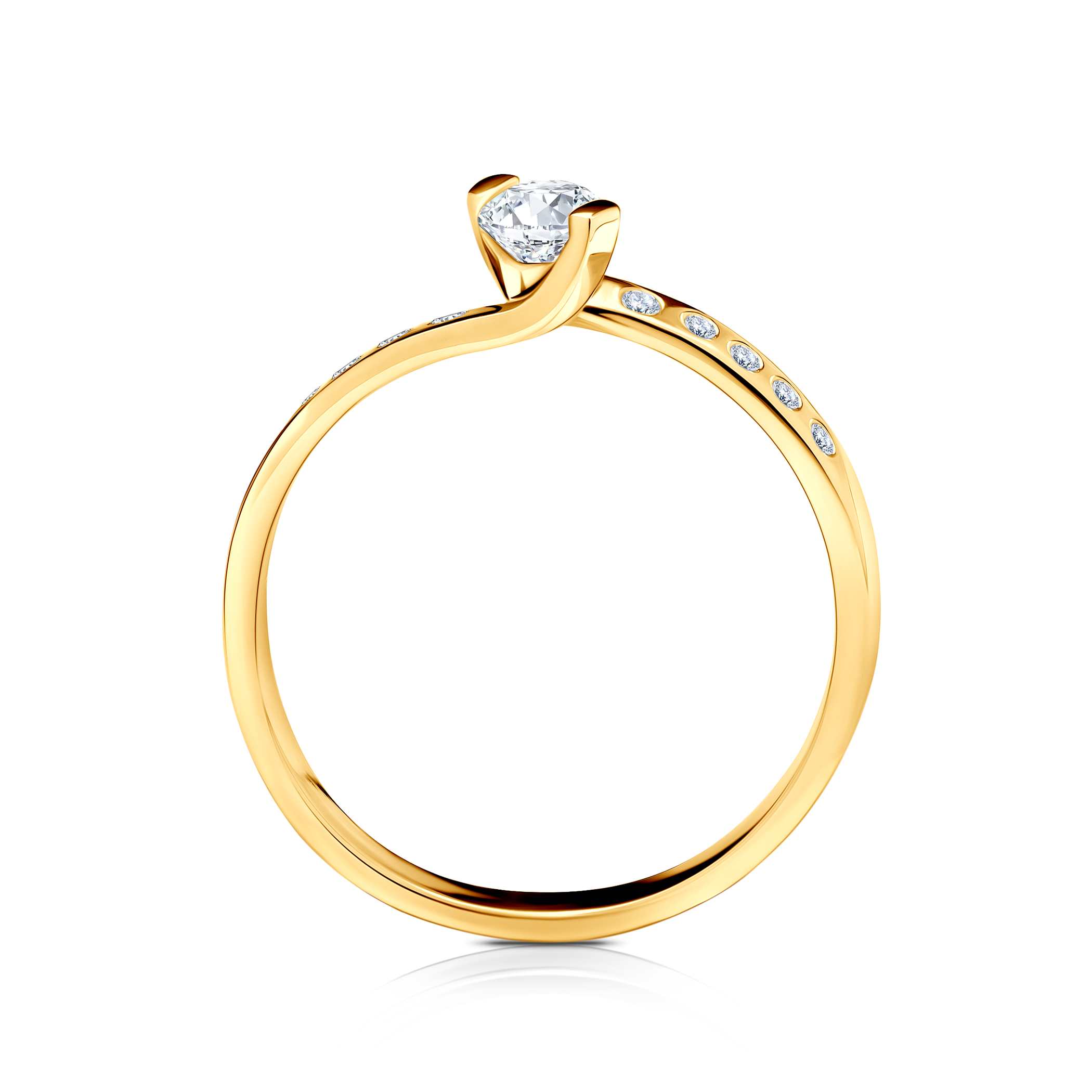 Pierścionek zaręczynowy SAVICKI: złoty, diamenty