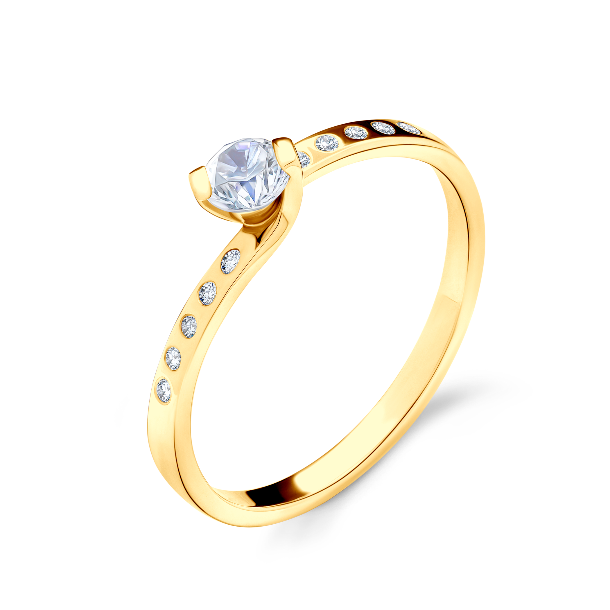 Pierścionek zaręczynowy SAVICKI: złoty, diamenty