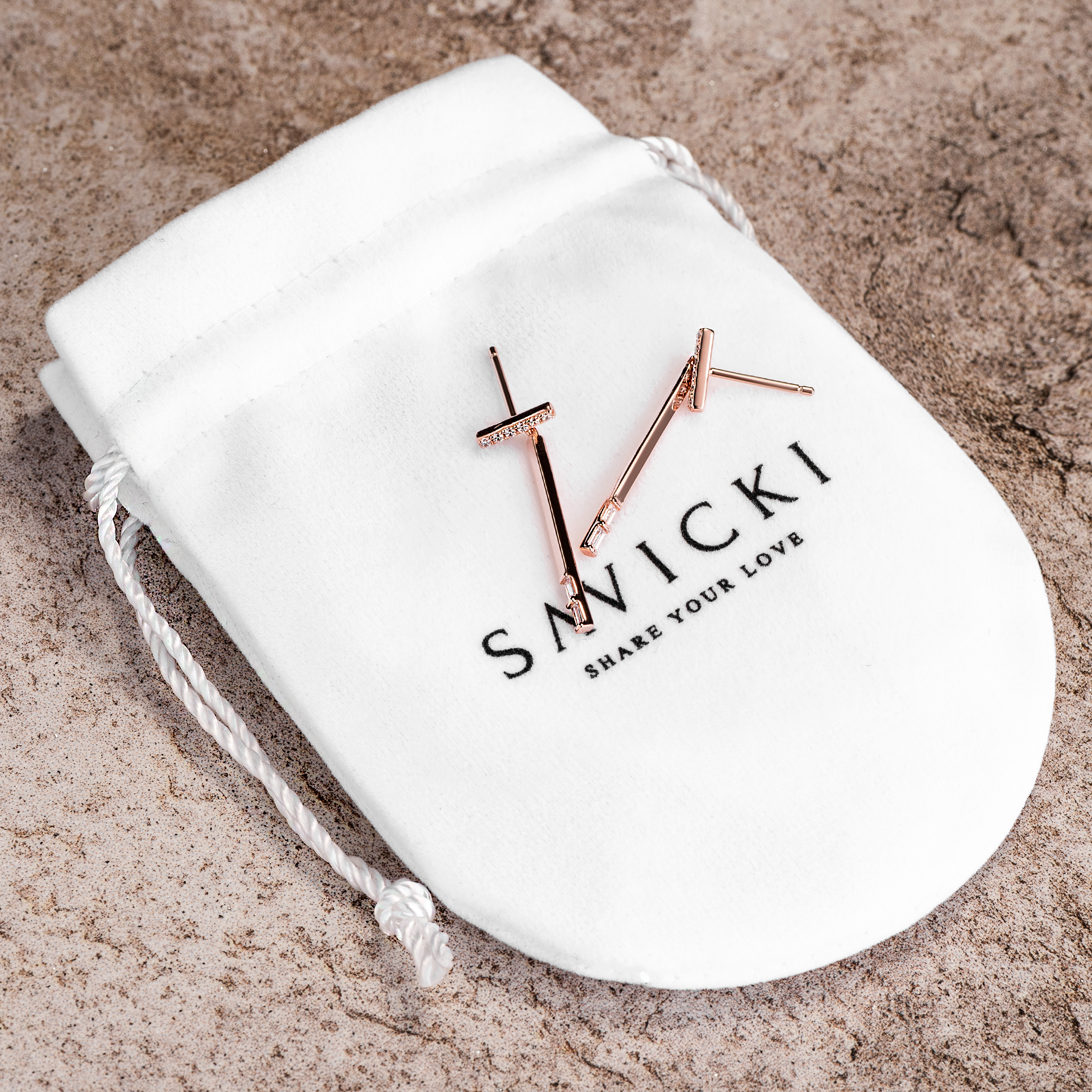 Kolczyki Savicki: srebrne pozłacane, cyrkonie - 4