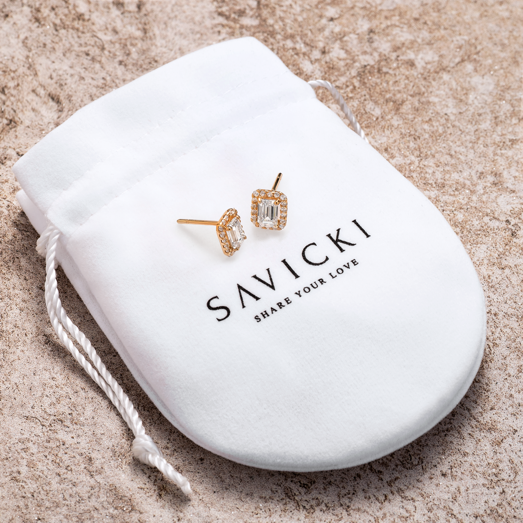 Kolczyki Savicki: złote, cyrkonie