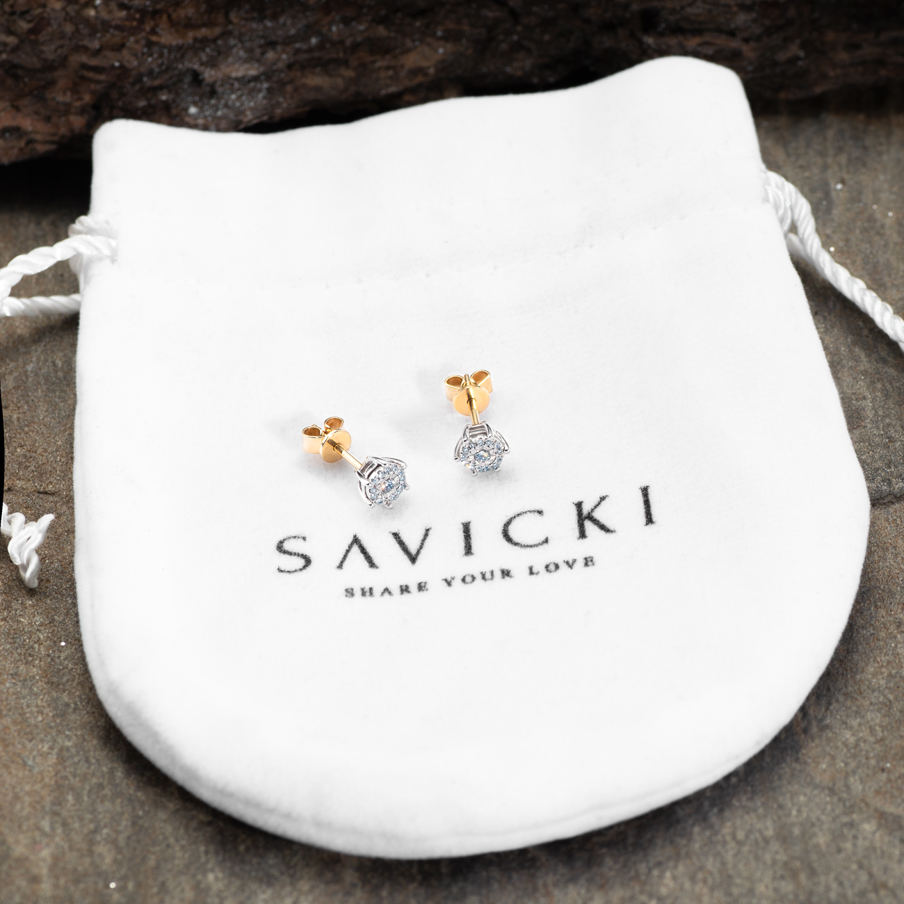 SAVICKI earrings: gold, diamonds - 6