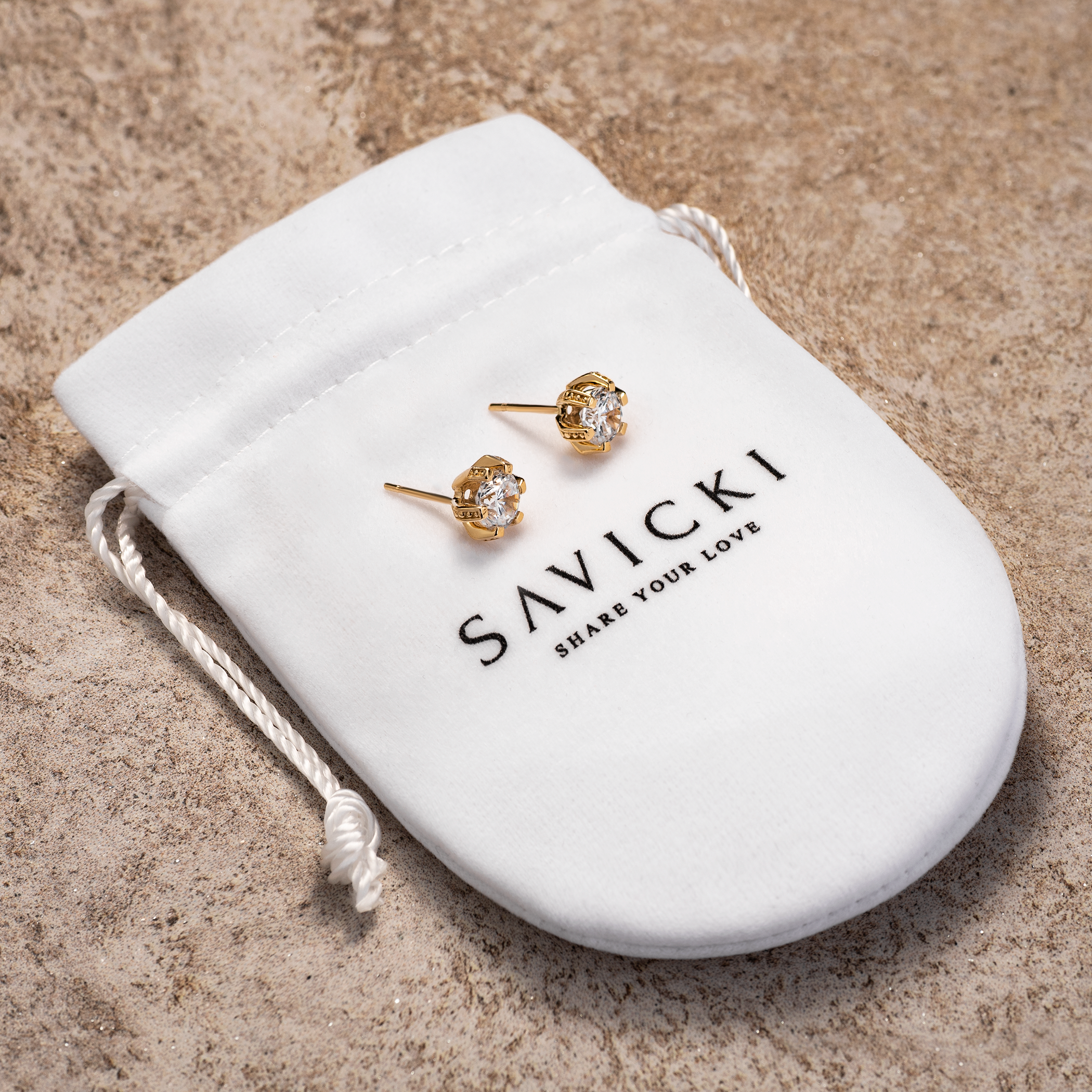 Kolczyki Savicki: złote, cyrkonie - 4