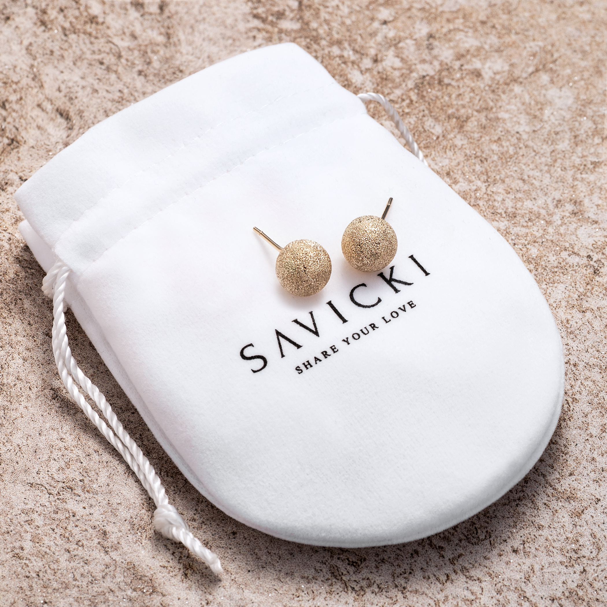 Kolczyki kulki Savicki: złote - 5