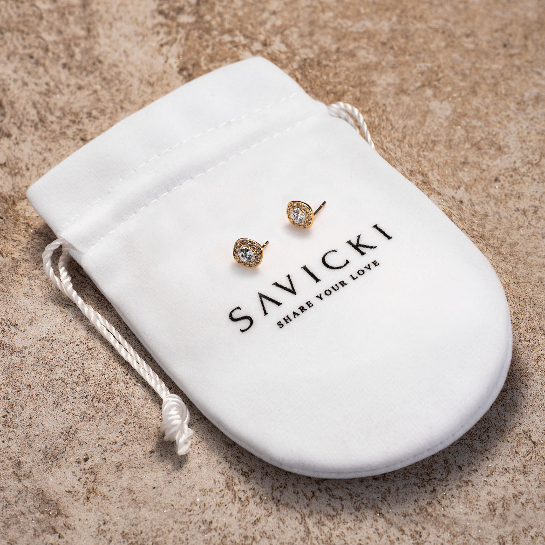 Kolczyki Savicki: złote, cyrkonie - 4