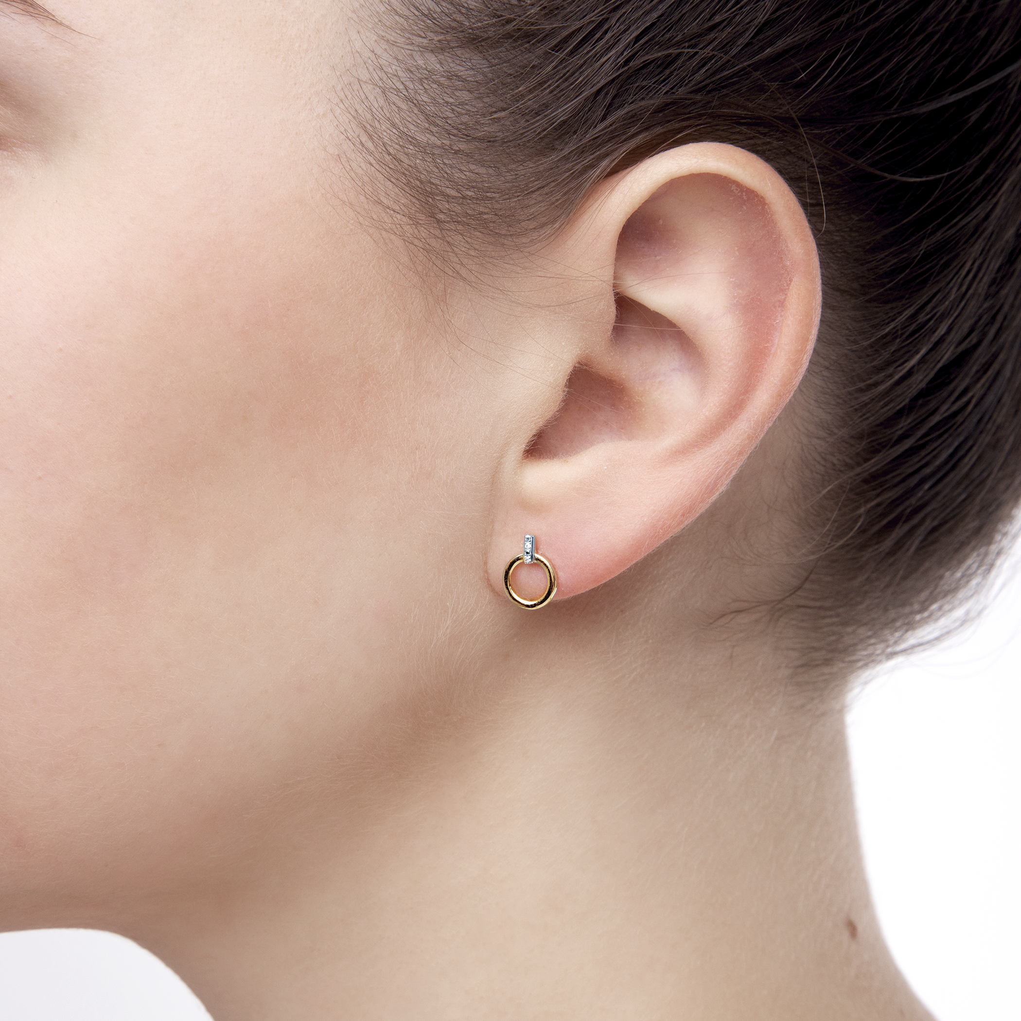 Kolczyki kółka Savicki: złote, diamenty