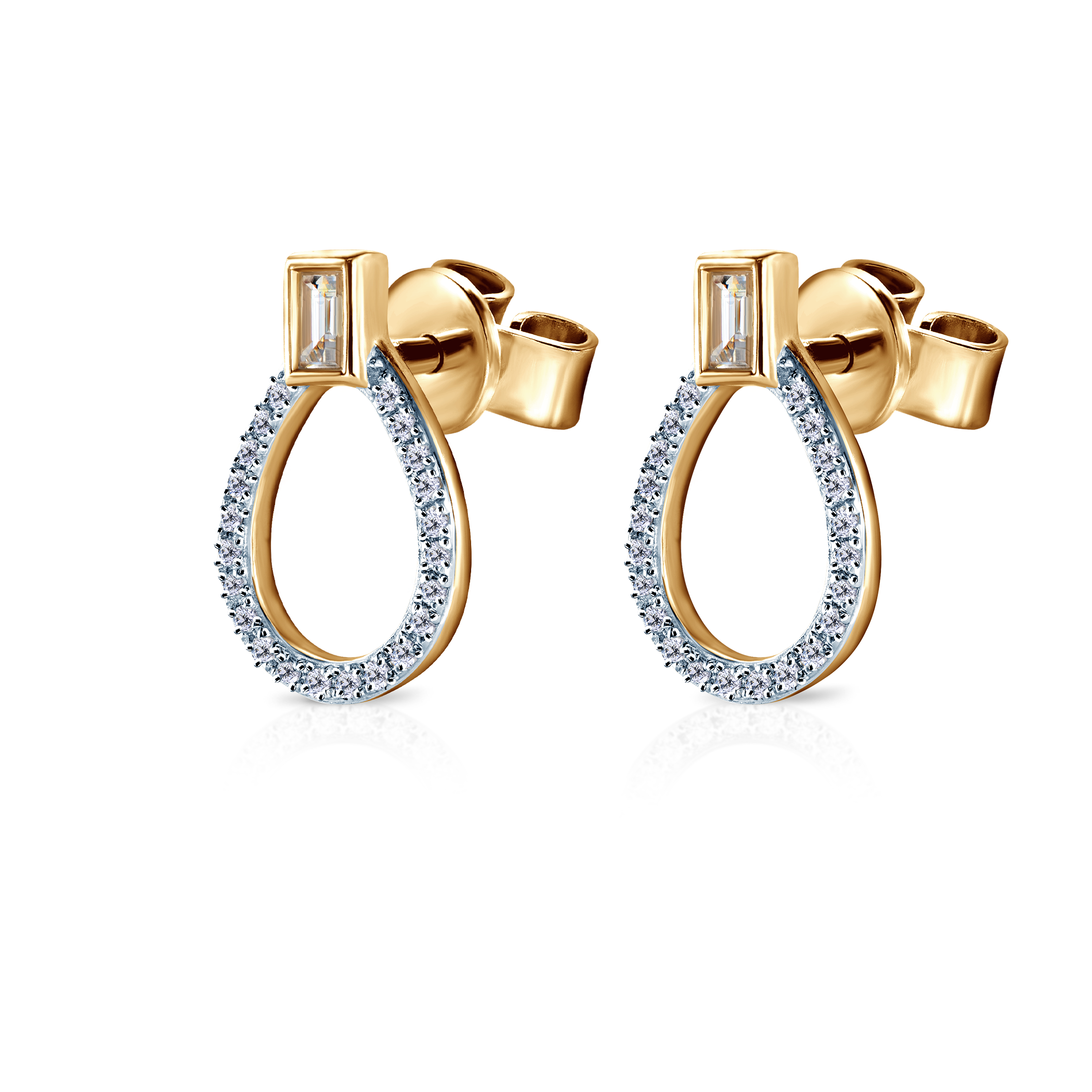 Kolczyki Savicki: złote, diamenty