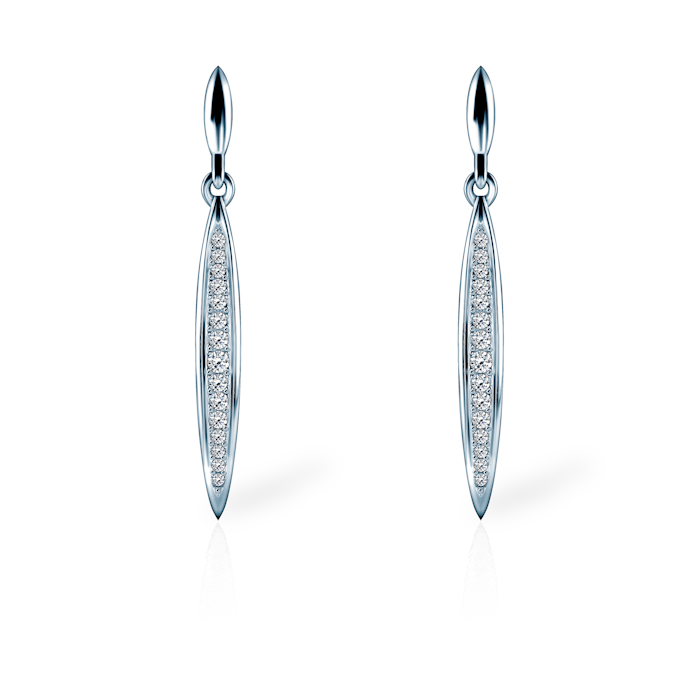 Náušnice SAVICKI: bílé zlato, diamanty
