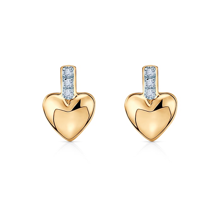 SAVICKI heart earrings: gold, diamonds