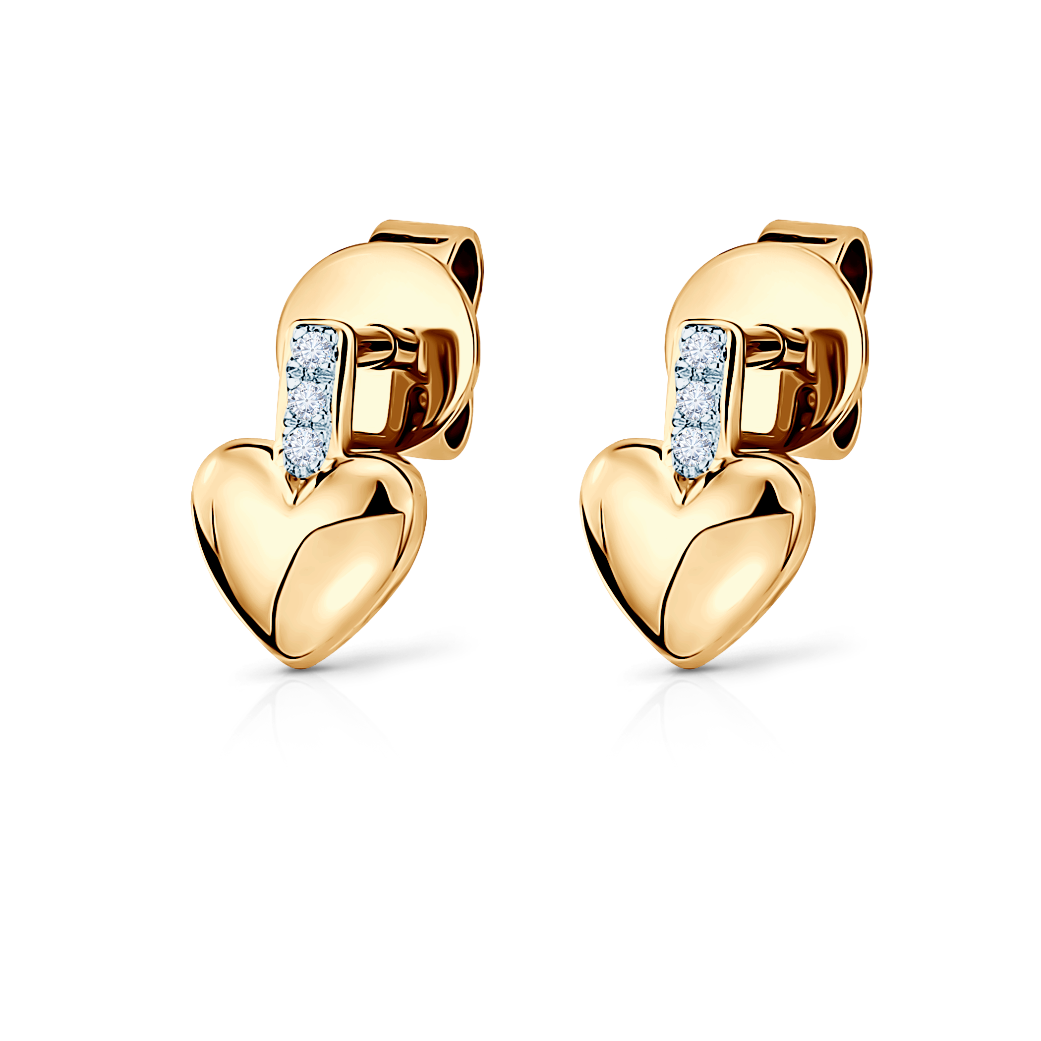 Ohrringe Herzen Savicki: Gold, Diamanten