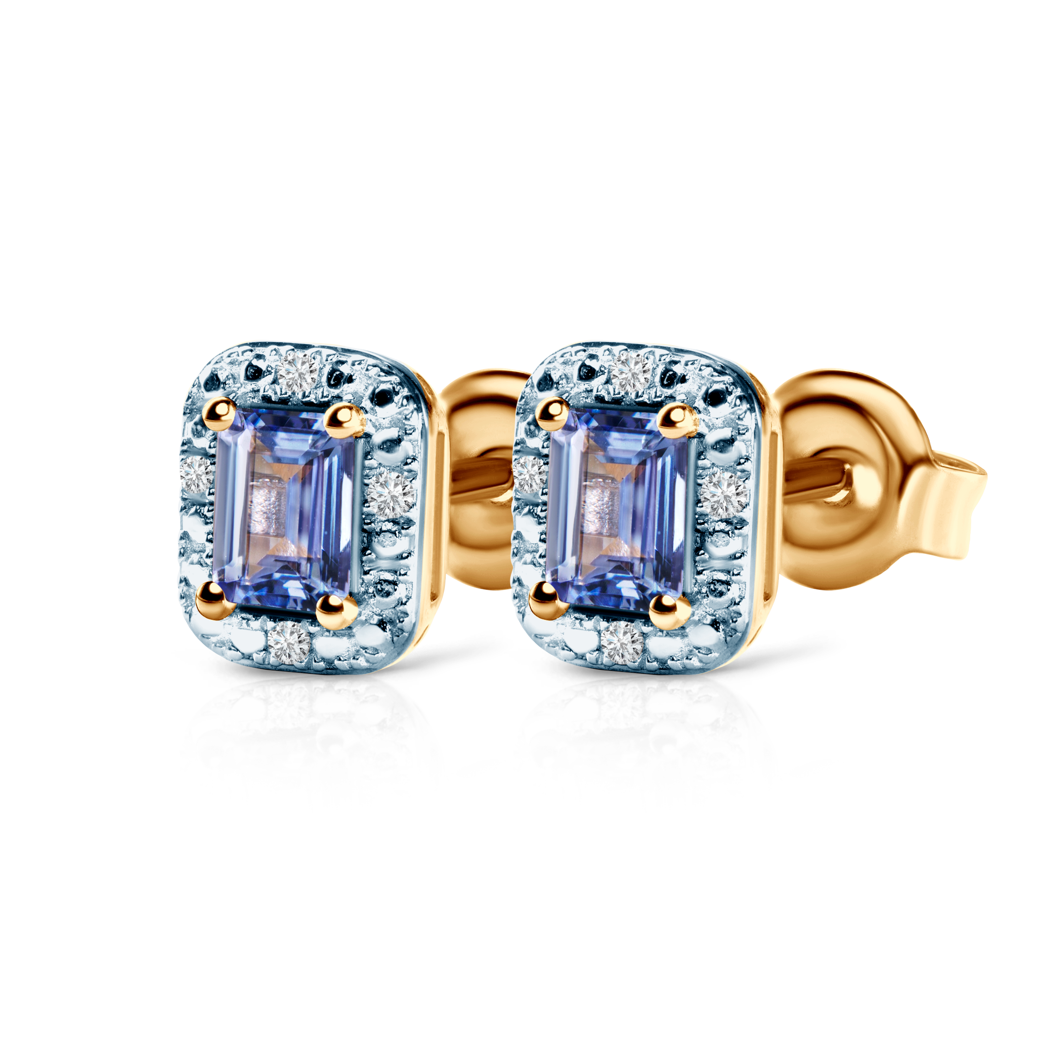 Ohrringe Savicki: Gold, zweifarbig gold, Tansanite