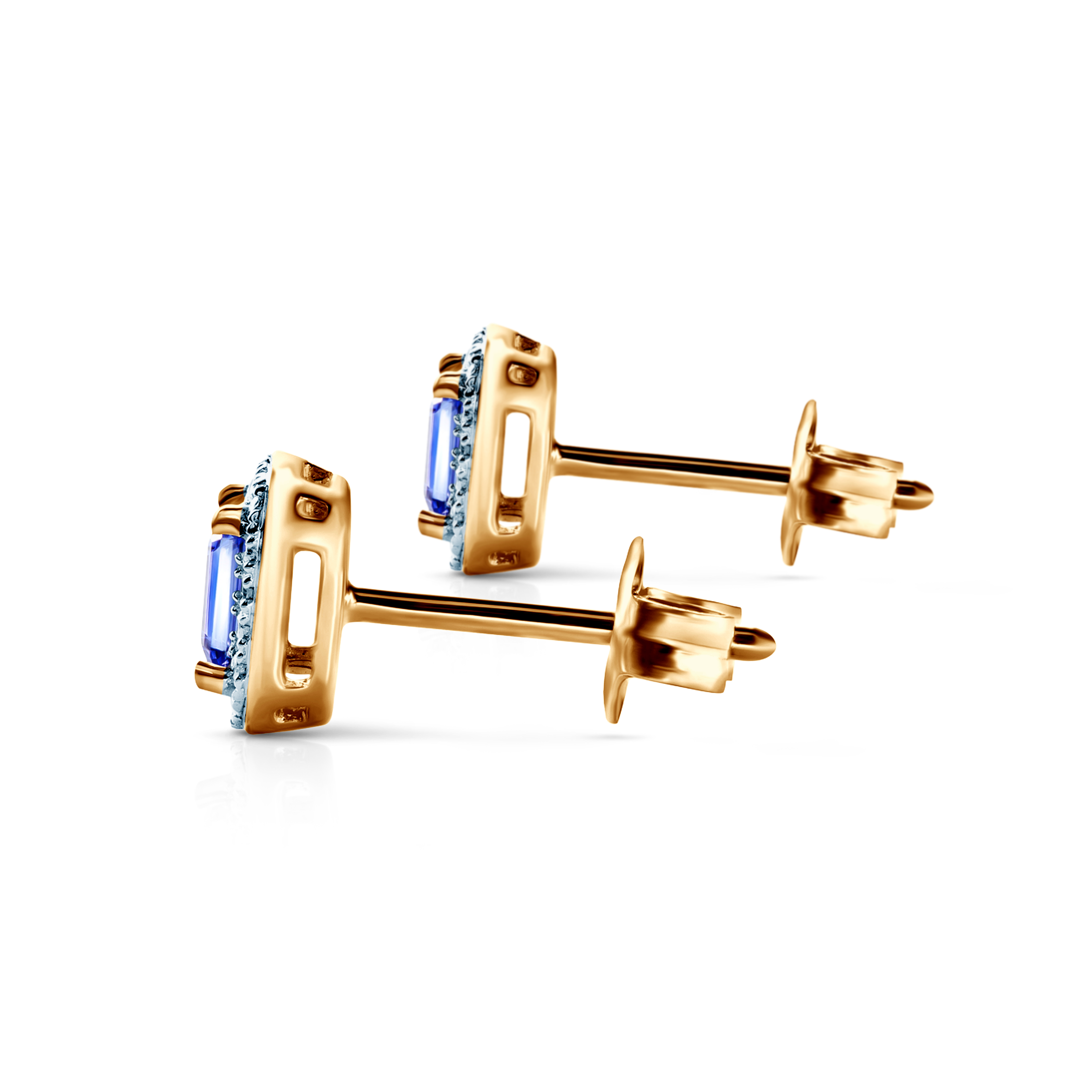 Ohrringe Savicki: Gold, zweifarbig gold, Tansanite