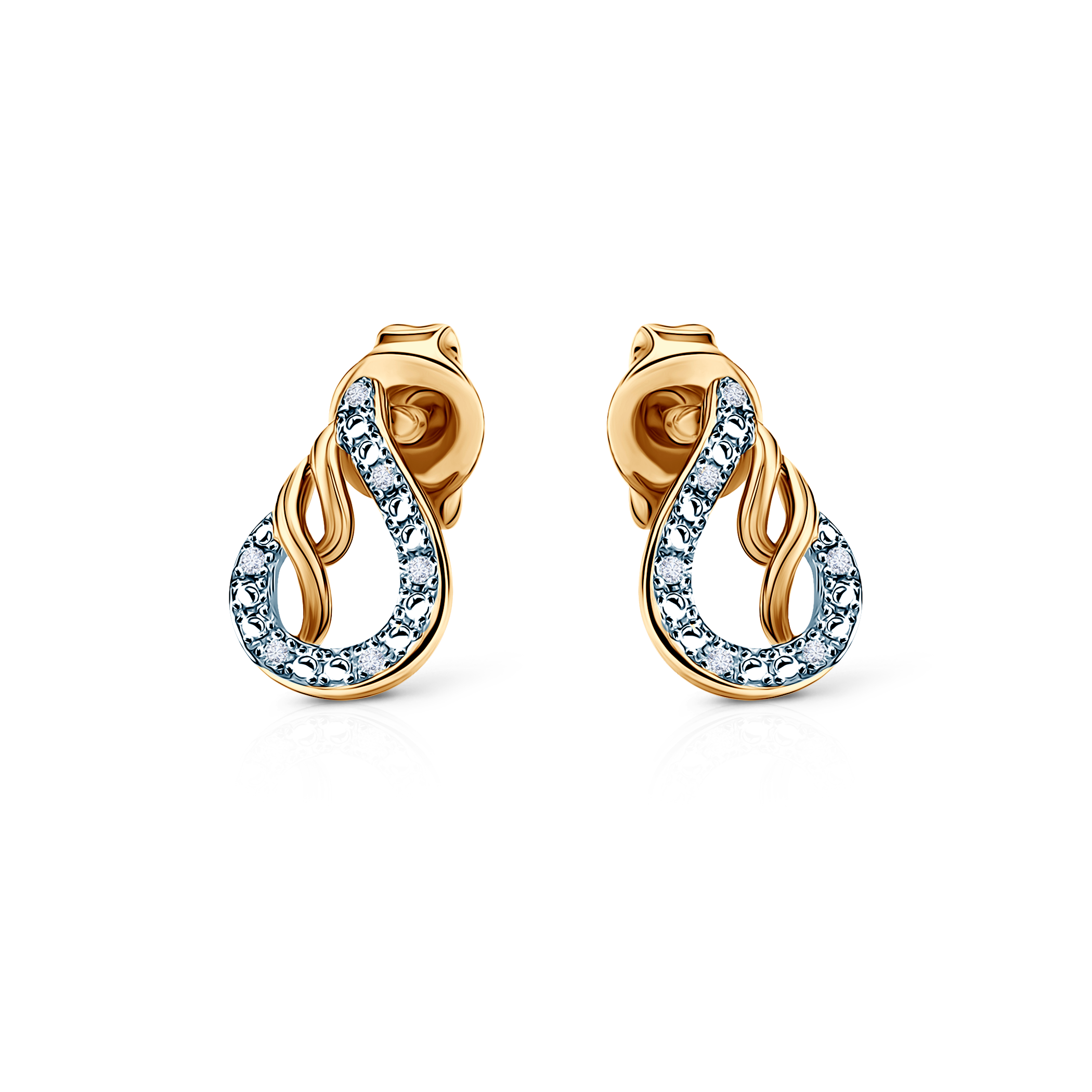 SAVICKI teardrop earrings: gold, diamonds - 3