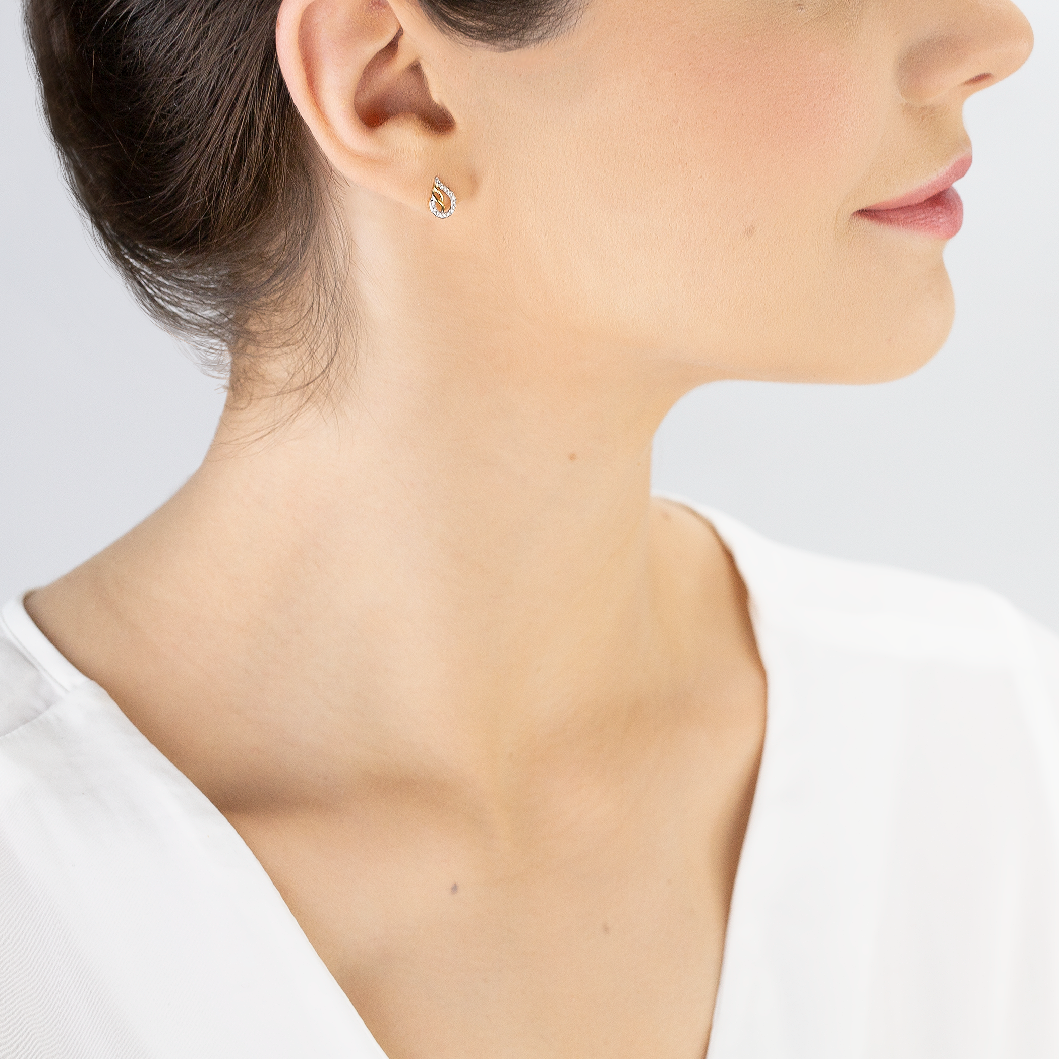 Kolczyki łezki Savicki: złote, diamenty - 5