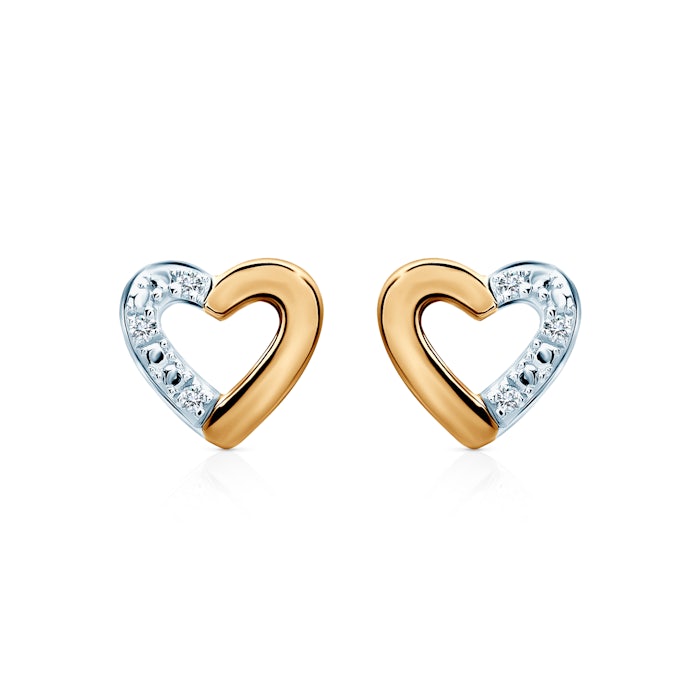 Kolczyki serca Savicki: złote, diamenty
