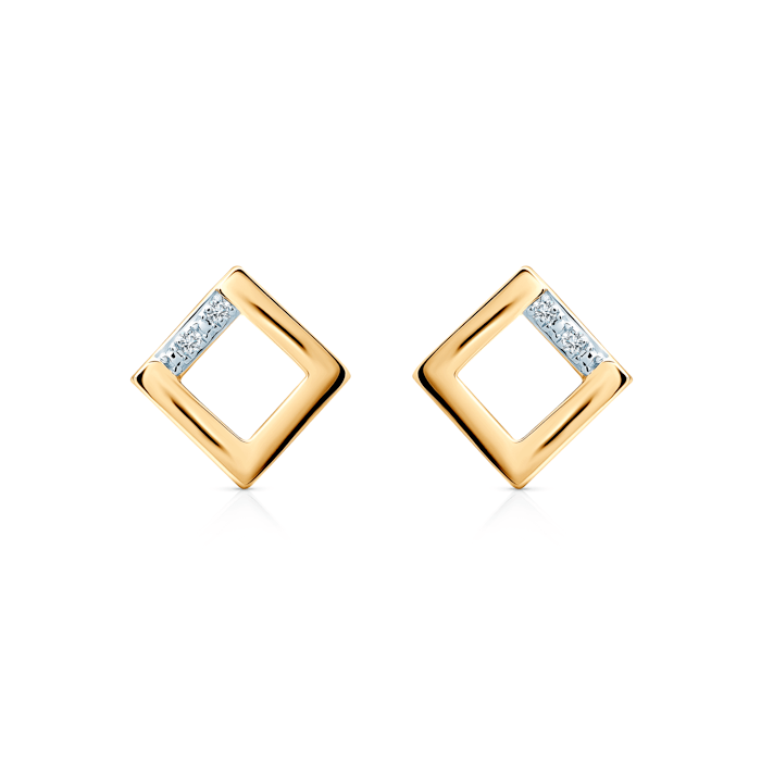 Náušnice SAVICKI: dvoubarevné zlato, diamanty