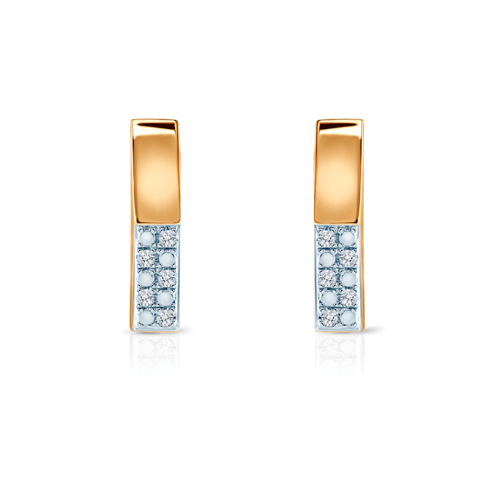 Kolczyki Savicki: dwukolorowe złoto, diamenty