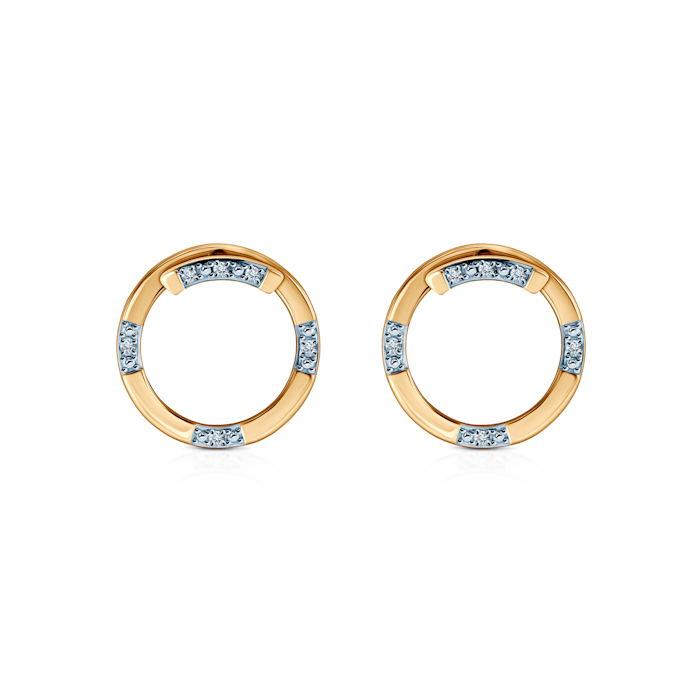Náušnice kruhy SAVICKI: zlaté, diamanty