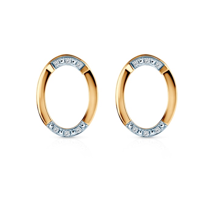 Náušnice kruhy SAVICKI: zlaté, diamanty