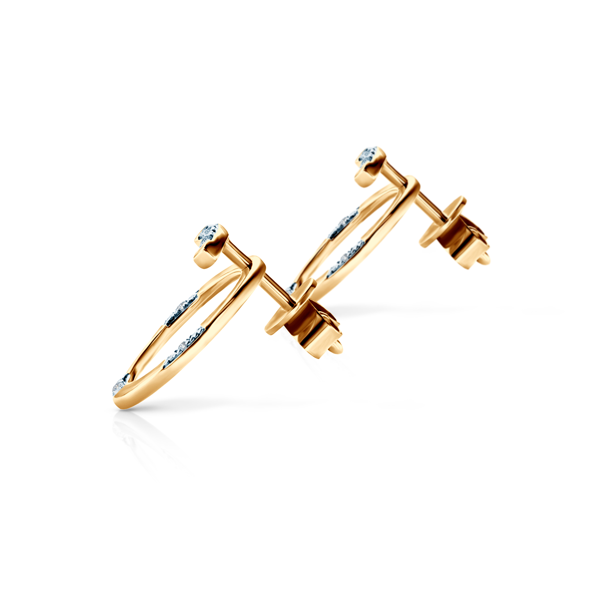 Kolczyki koła Savicki: złote, diamenty