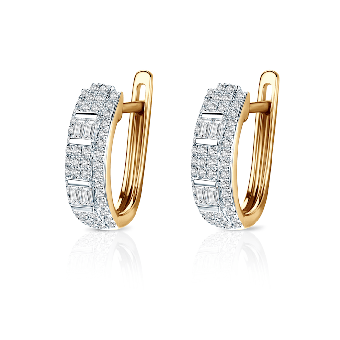 Náušnice SAVICKI: dvoubarevné zlato, diamanty