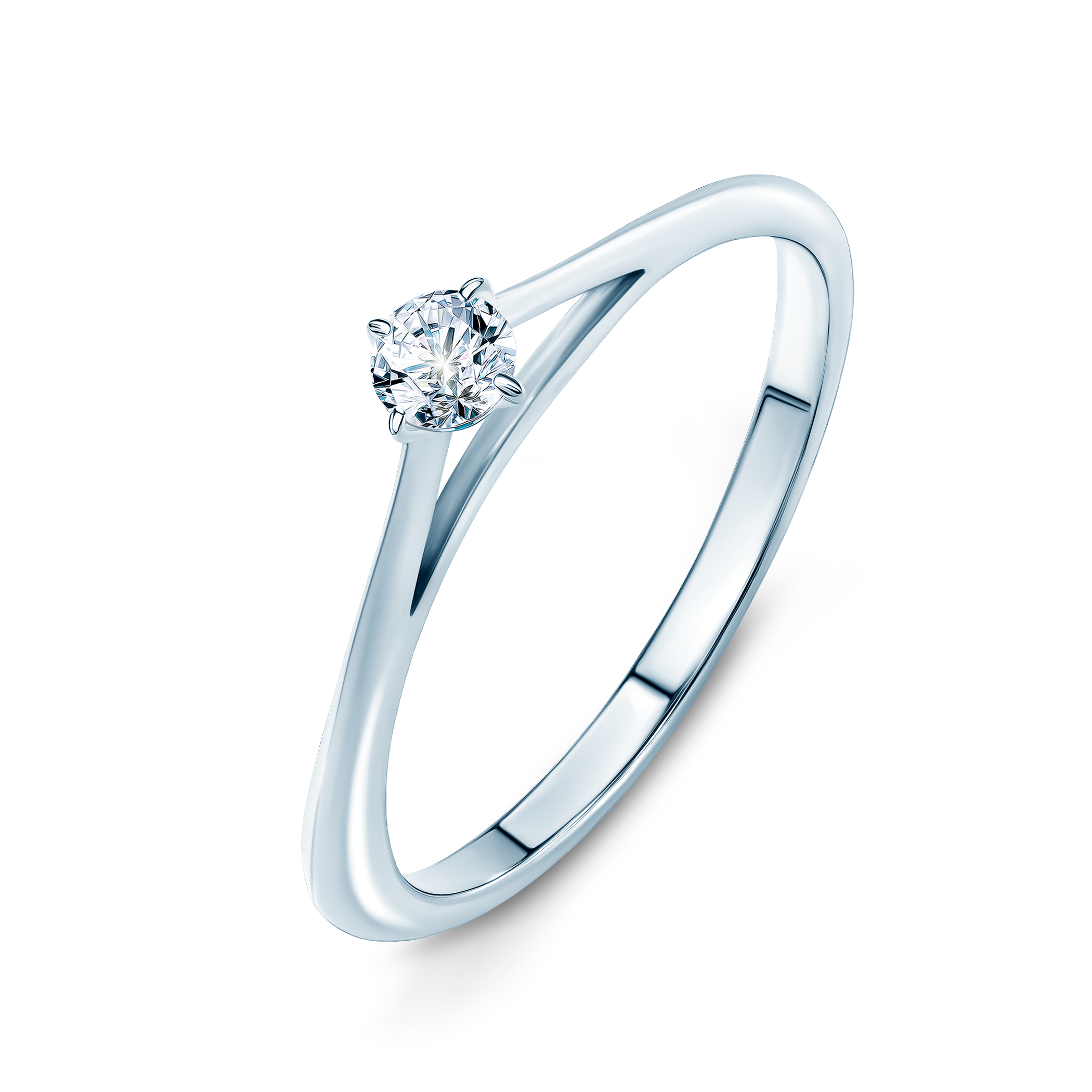 Pierścionek zaręczynowy The Light: białe złoto, diament laboratoryjny