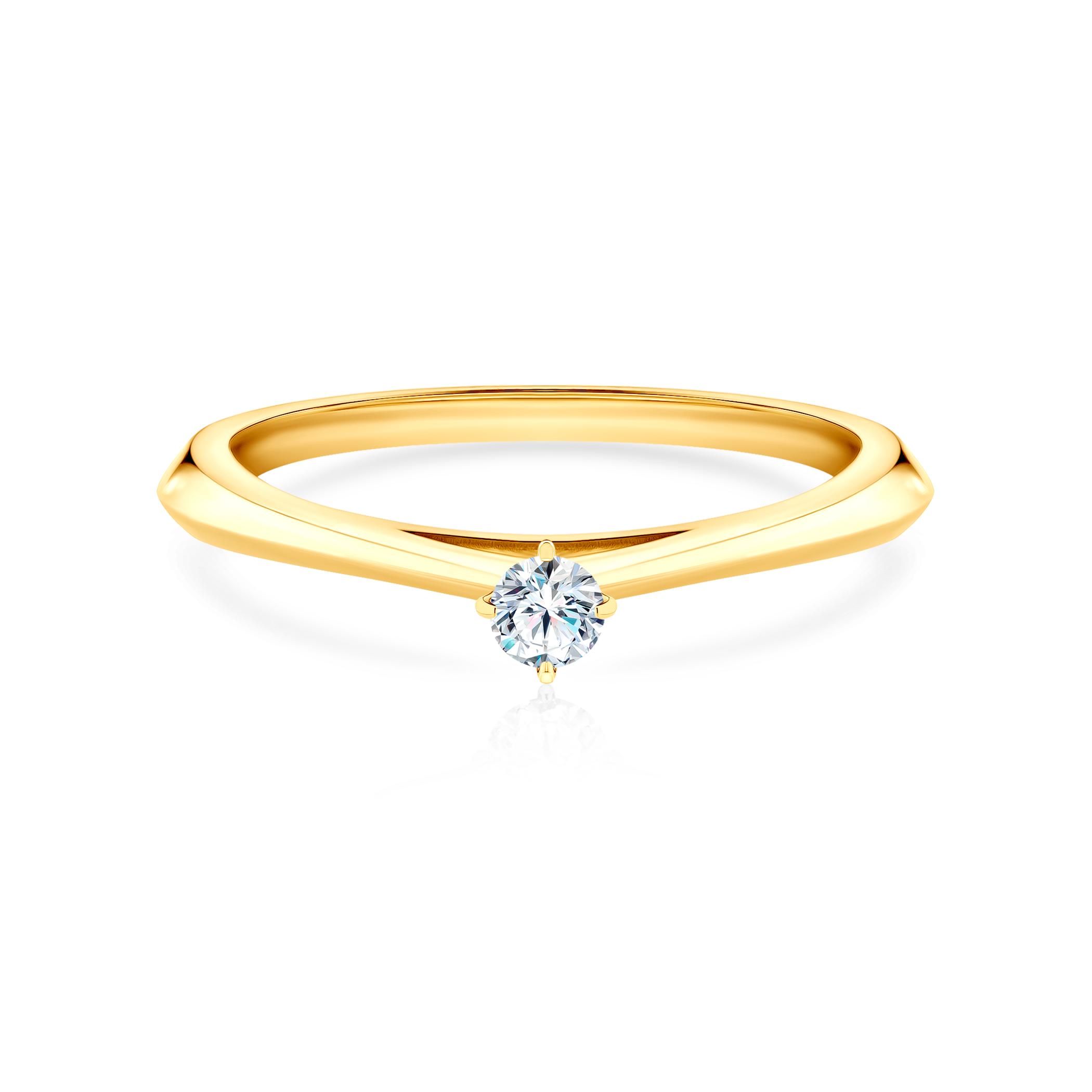 Pierścionek zaręczynowy The Light: złoty, diament laboratoryjny