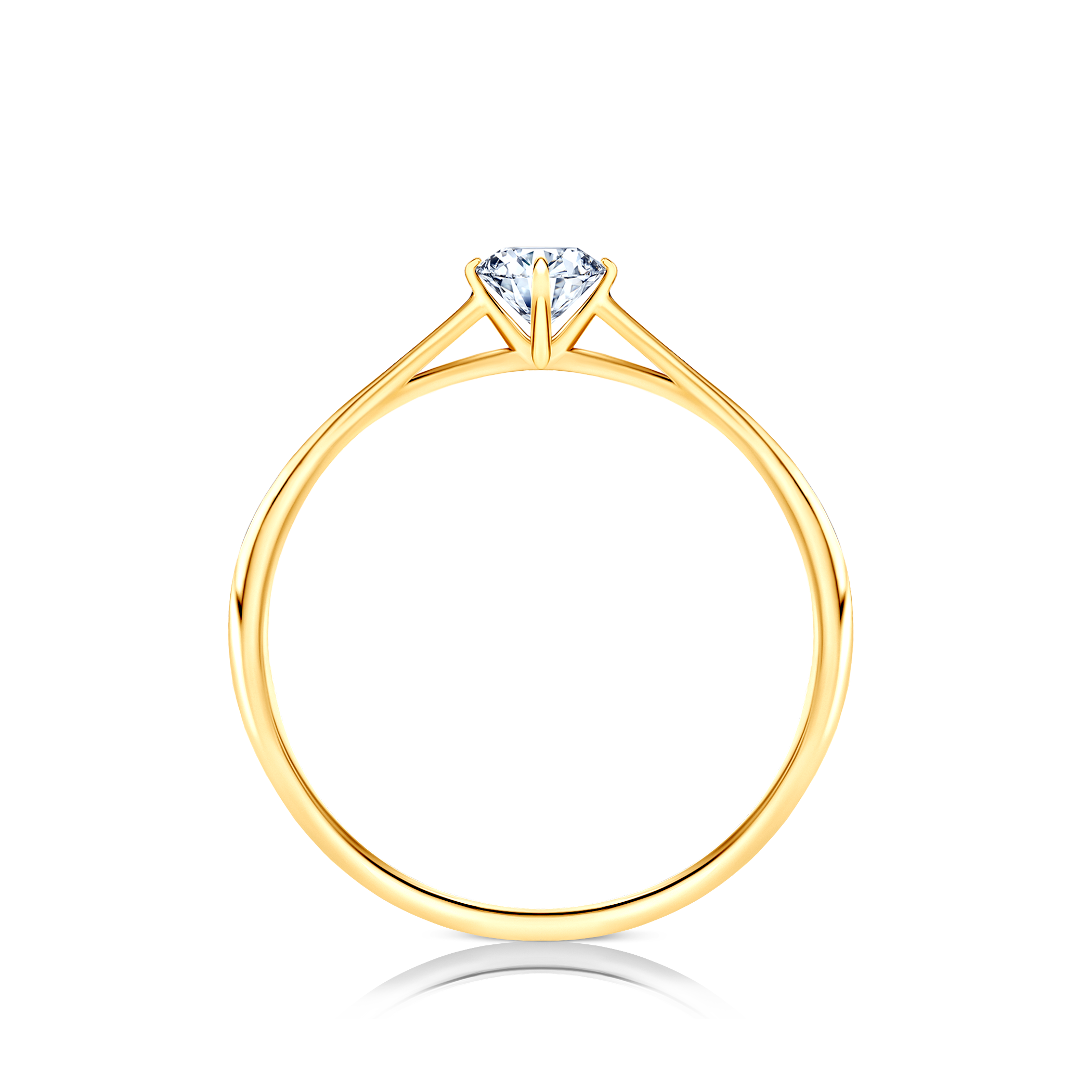 Pierścionek zaręczynowy The Light: złoty, diament laboratoryjny