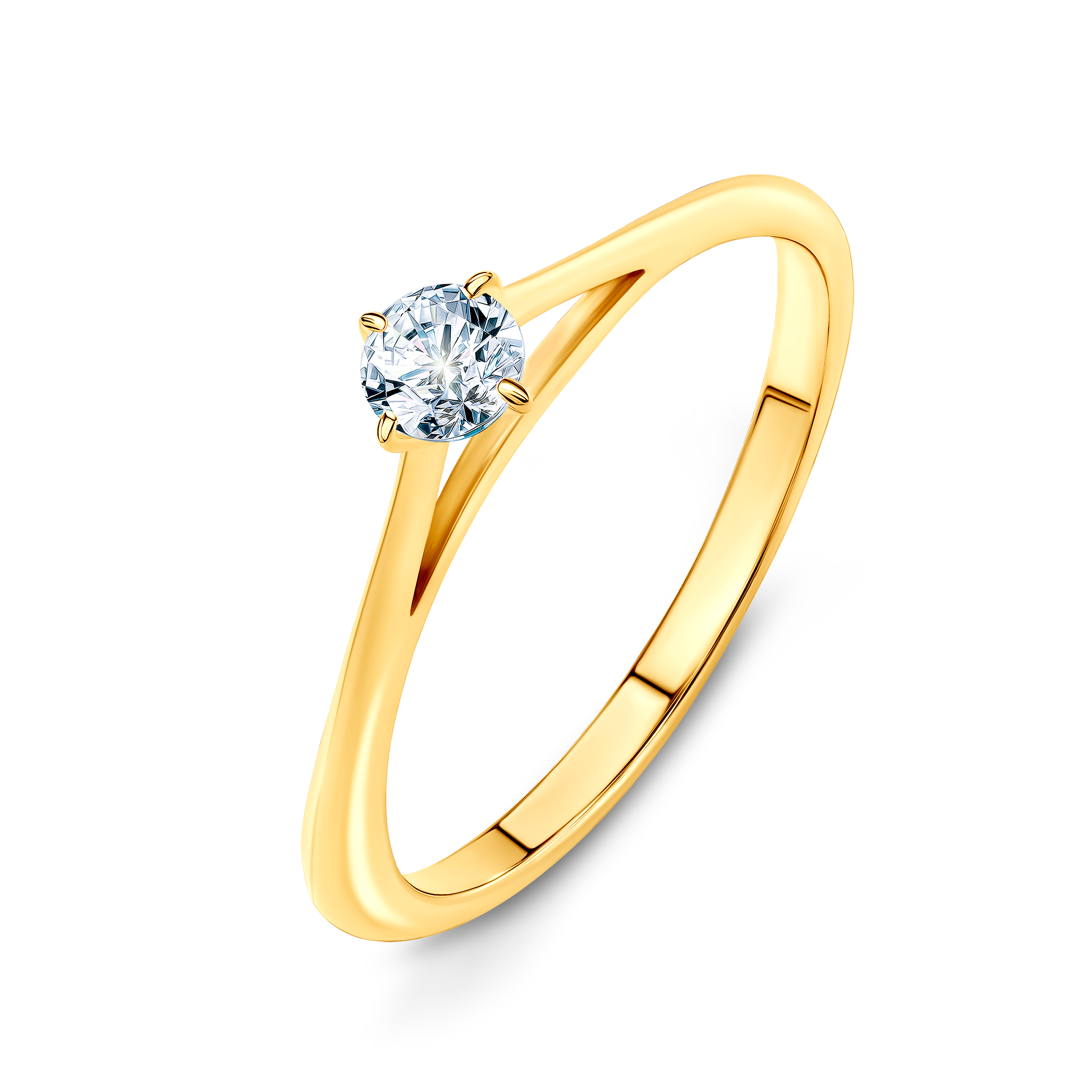 Pierścionek zaręczynowy The Light: złoty, diament laboratoryjny - 4