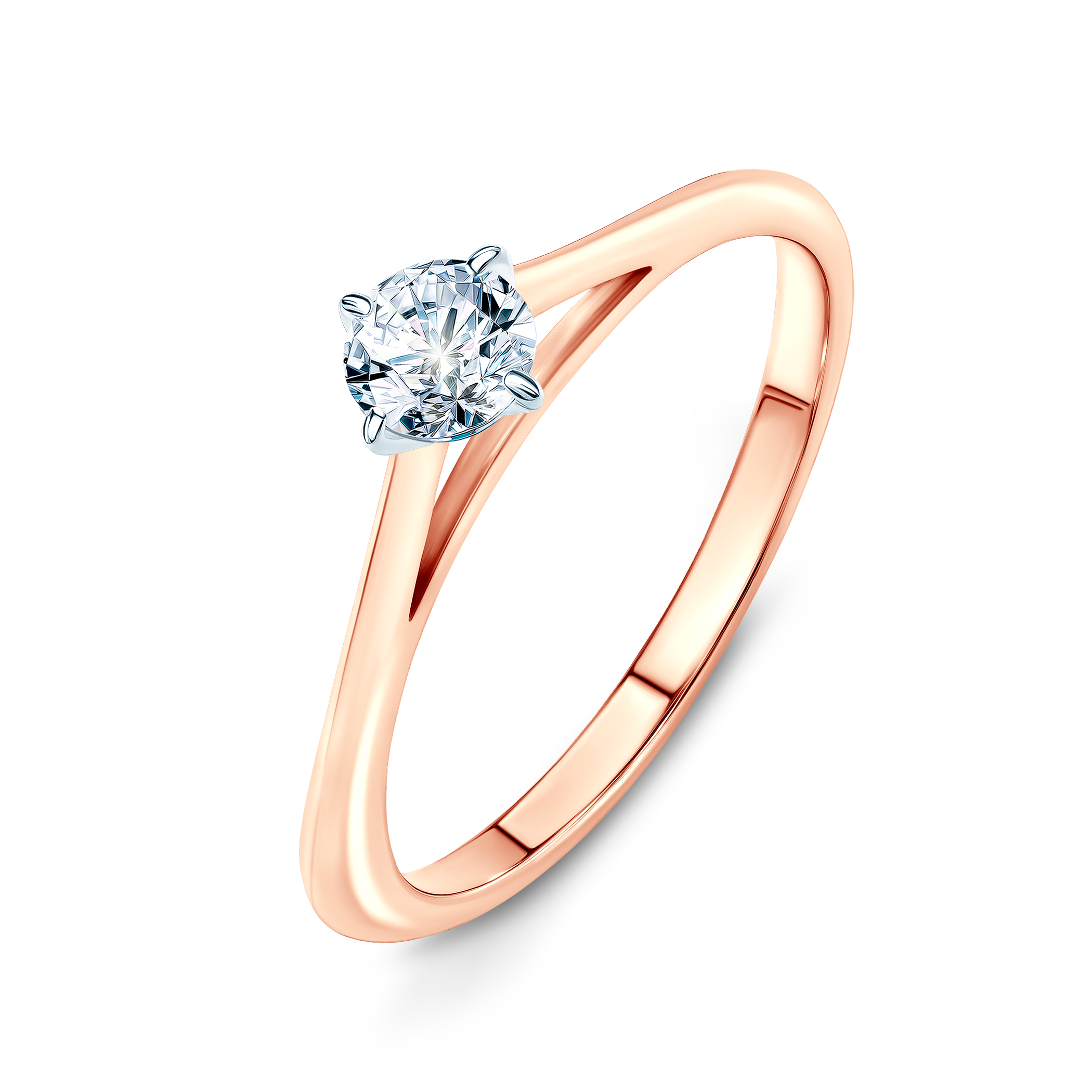 Verlobungsring The Light: zweifarbiges Gold, Labordiamant - 4