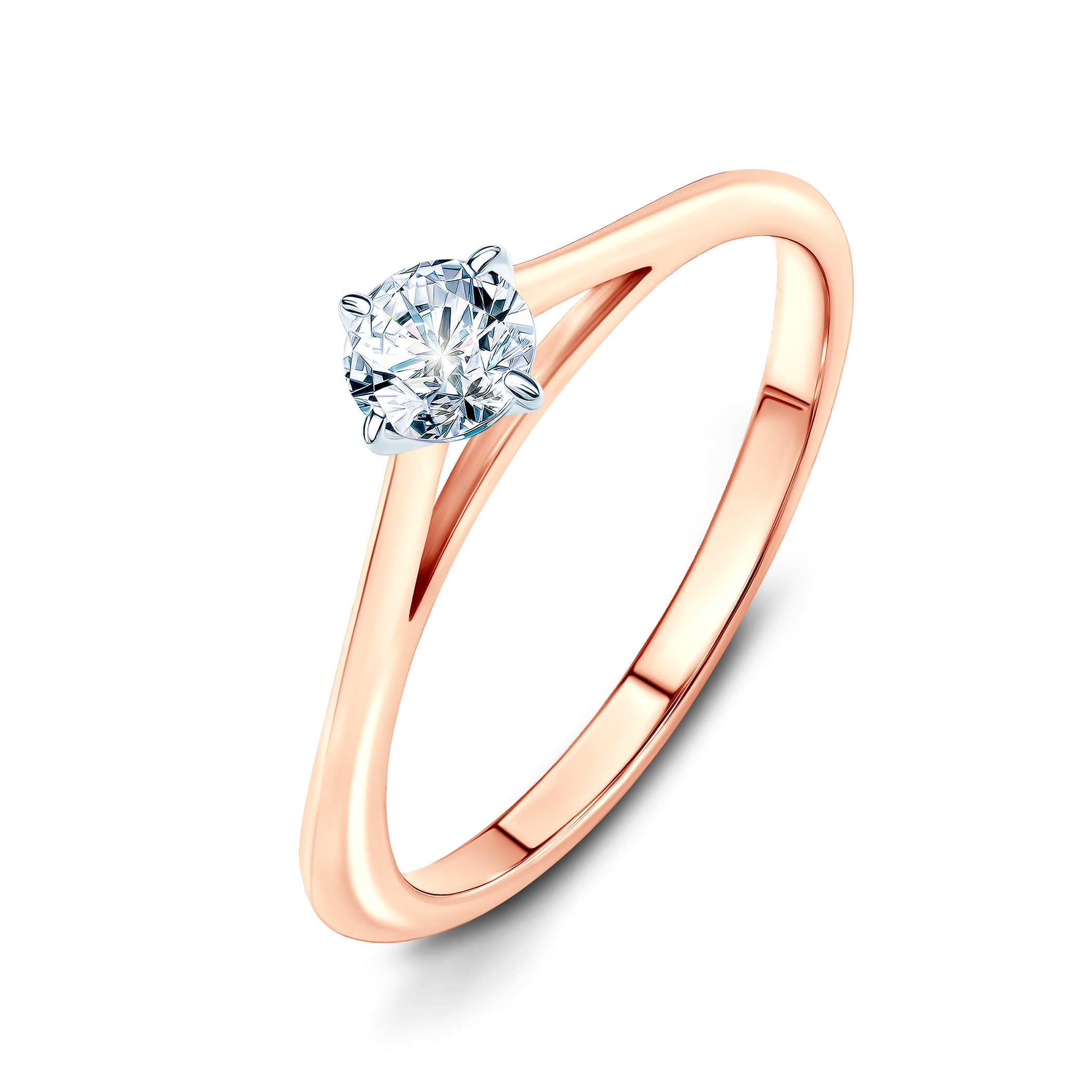 Verlobungsring The Light: zweifarbiges Gold, Labordiamant - 4