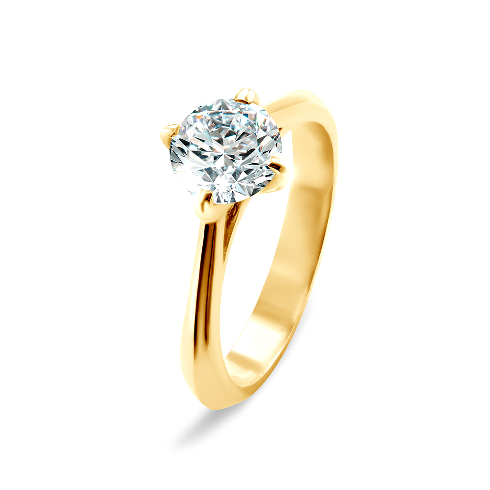 Pierścionek zaręczynowy The Light: złoty, diament laboratoryjny