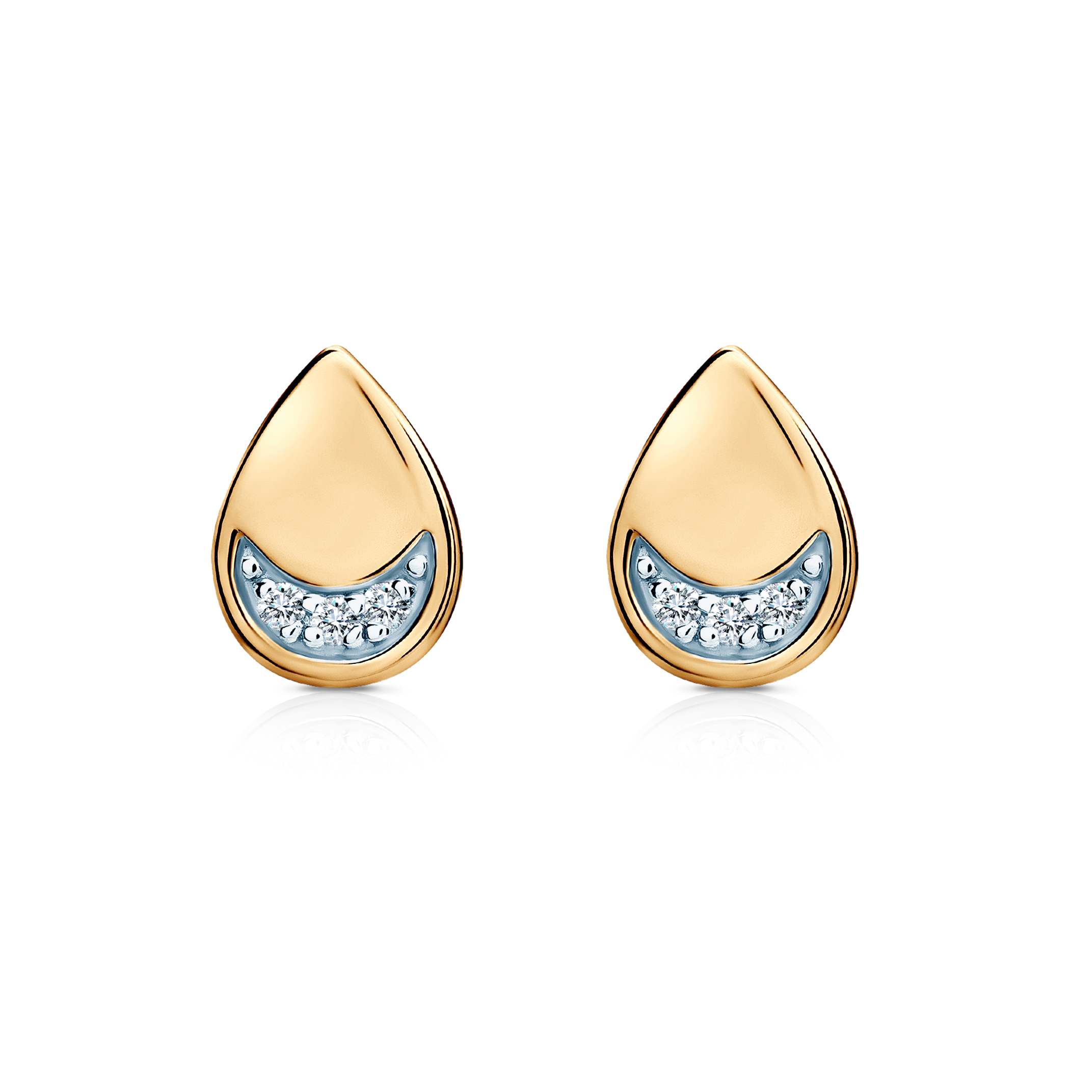 SAVICKI teardrop earrings: gold, diamonds