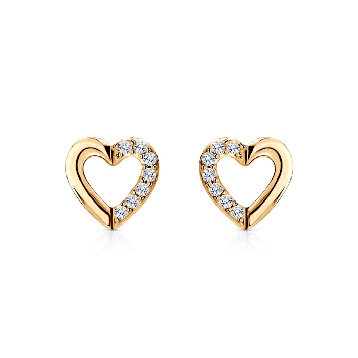 SAVICKI heart earrings: gold, diamonds