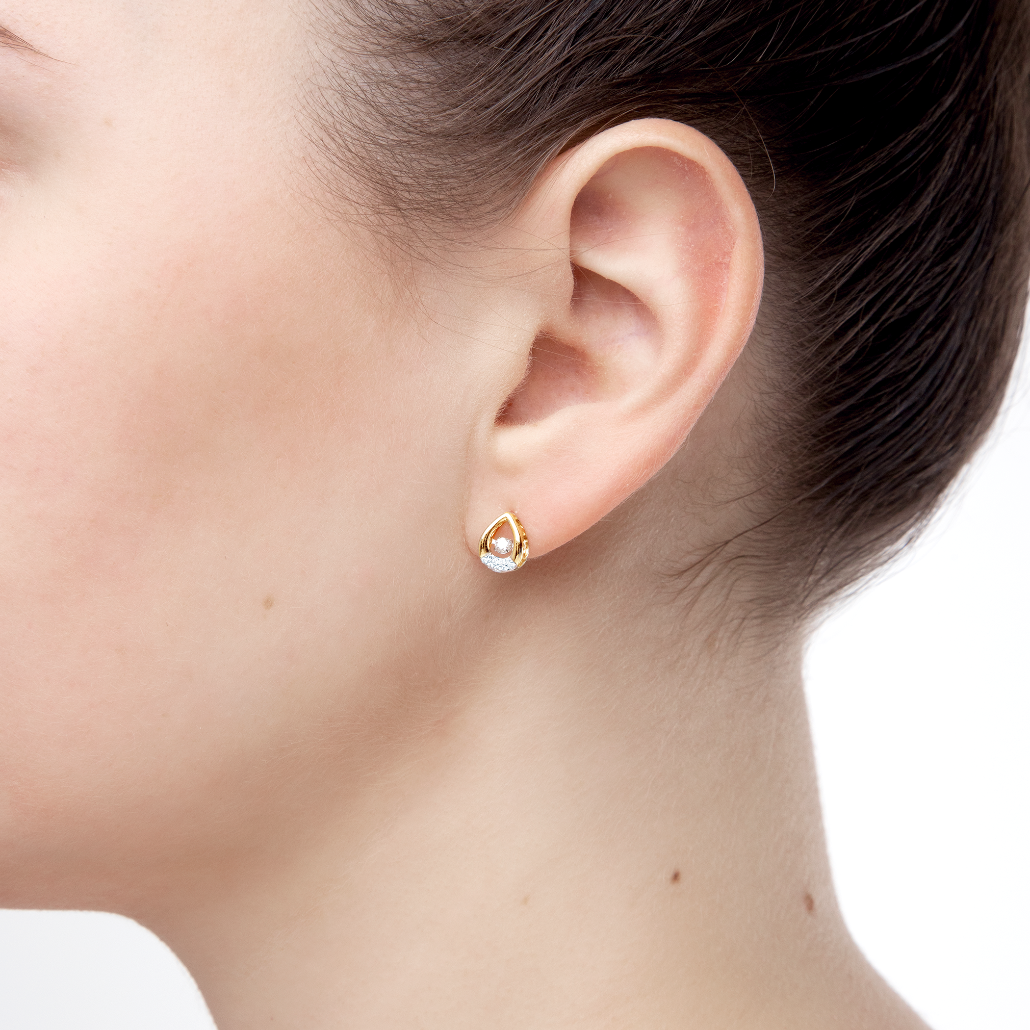 Kolczyki łezki Savicki: złote, diamenty