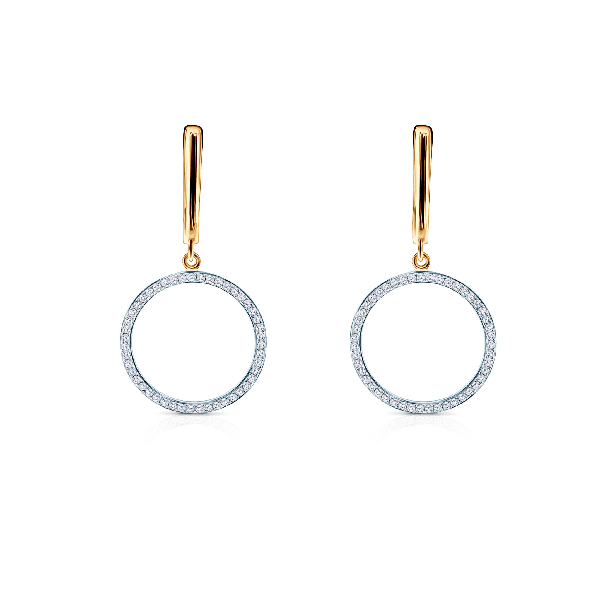 Náušnice SAVICKI: dvoubarevné zlato, diamanty