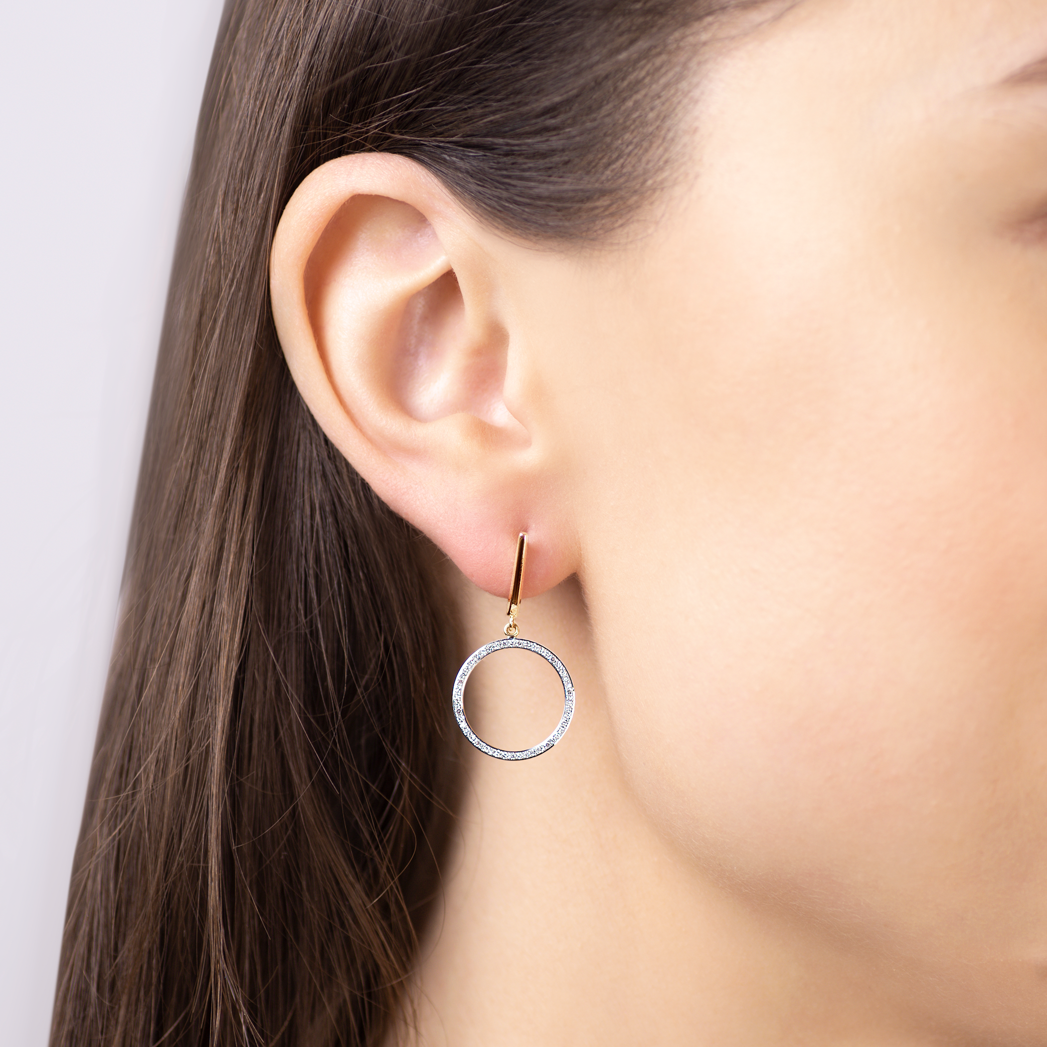 Ohrringe Savicki: Zweifarbiges Gold, Diamanten