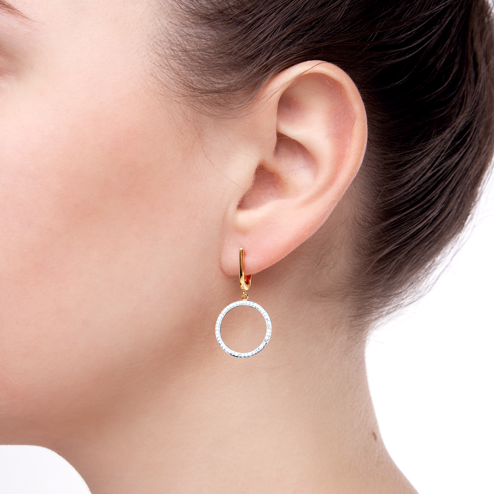 Ohrringe Savicki: Zweifarbiges Gold, Diamanten