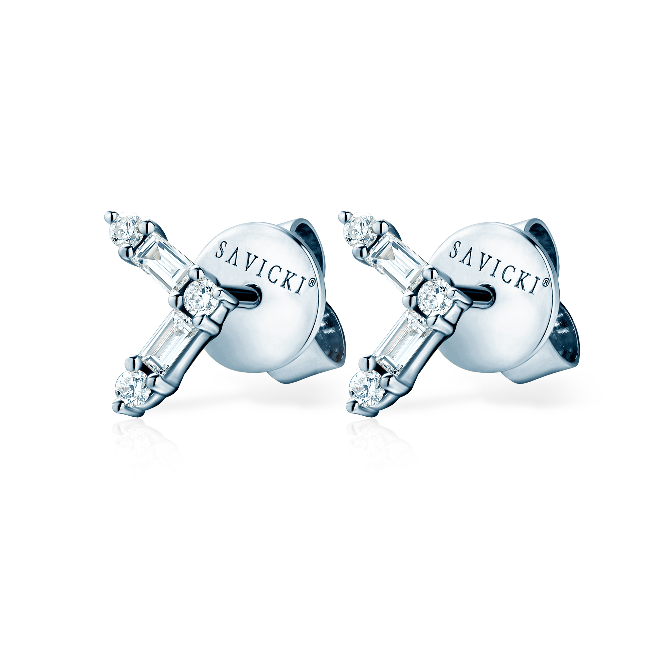 Kolczyki Savicki: białe złoto, diamenty