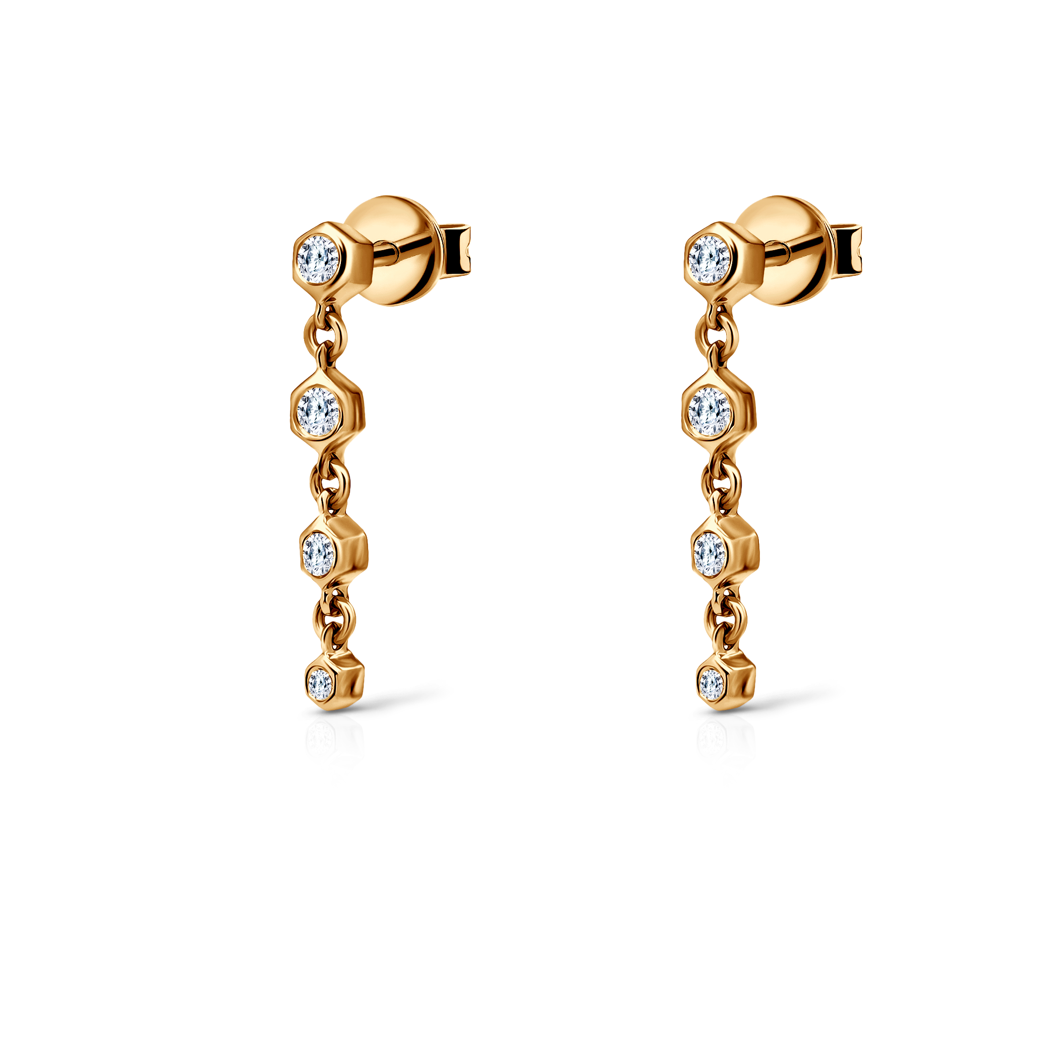 Kolczyki Savicki: złote, diamenty