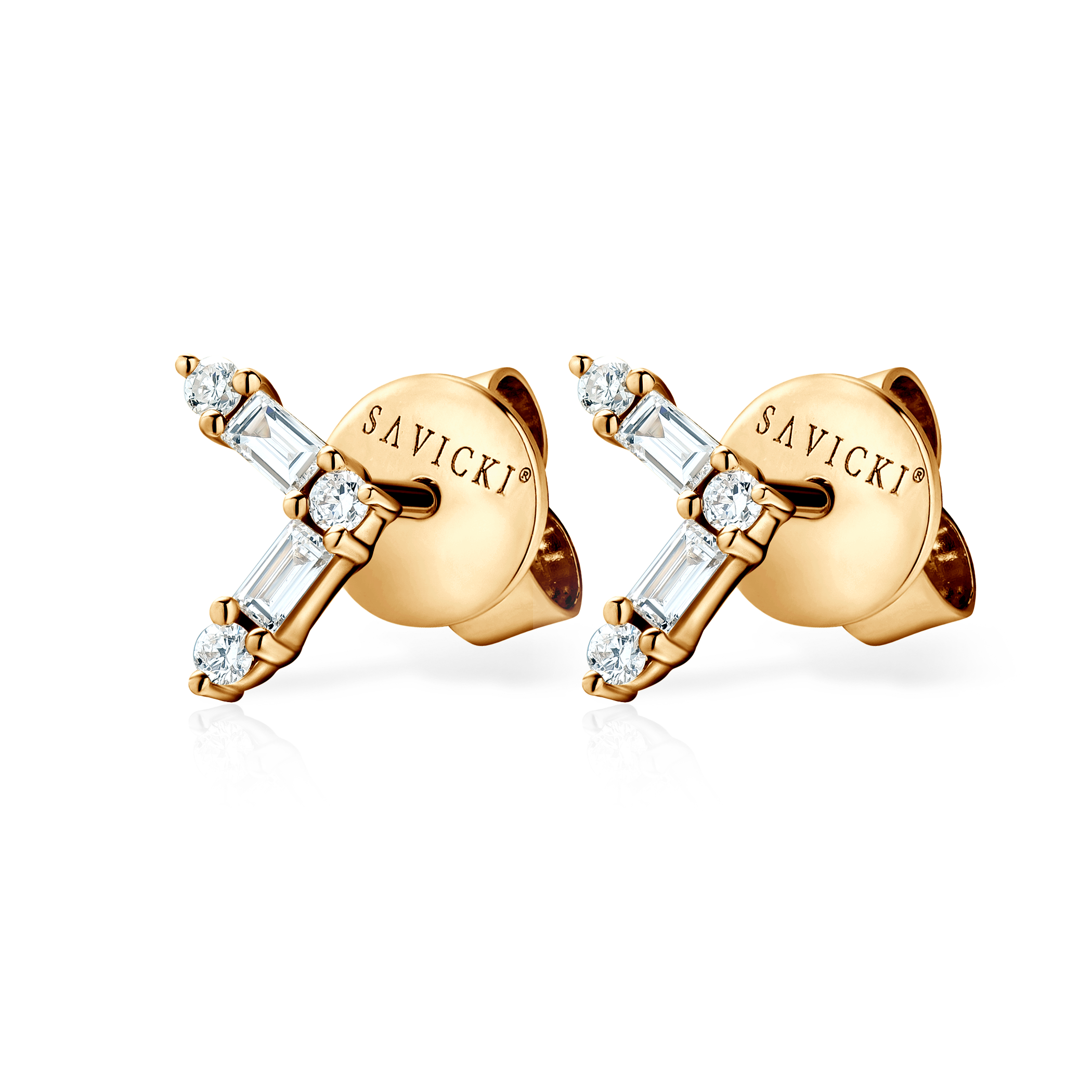 Ohrringe Savicki Palmen: Weißgold, Diamanten