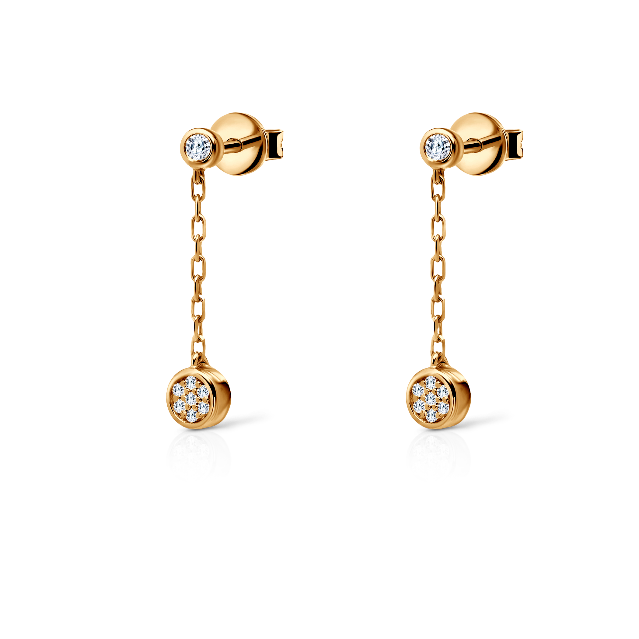 Kolczyki Savicki: złote, diamenty - 3