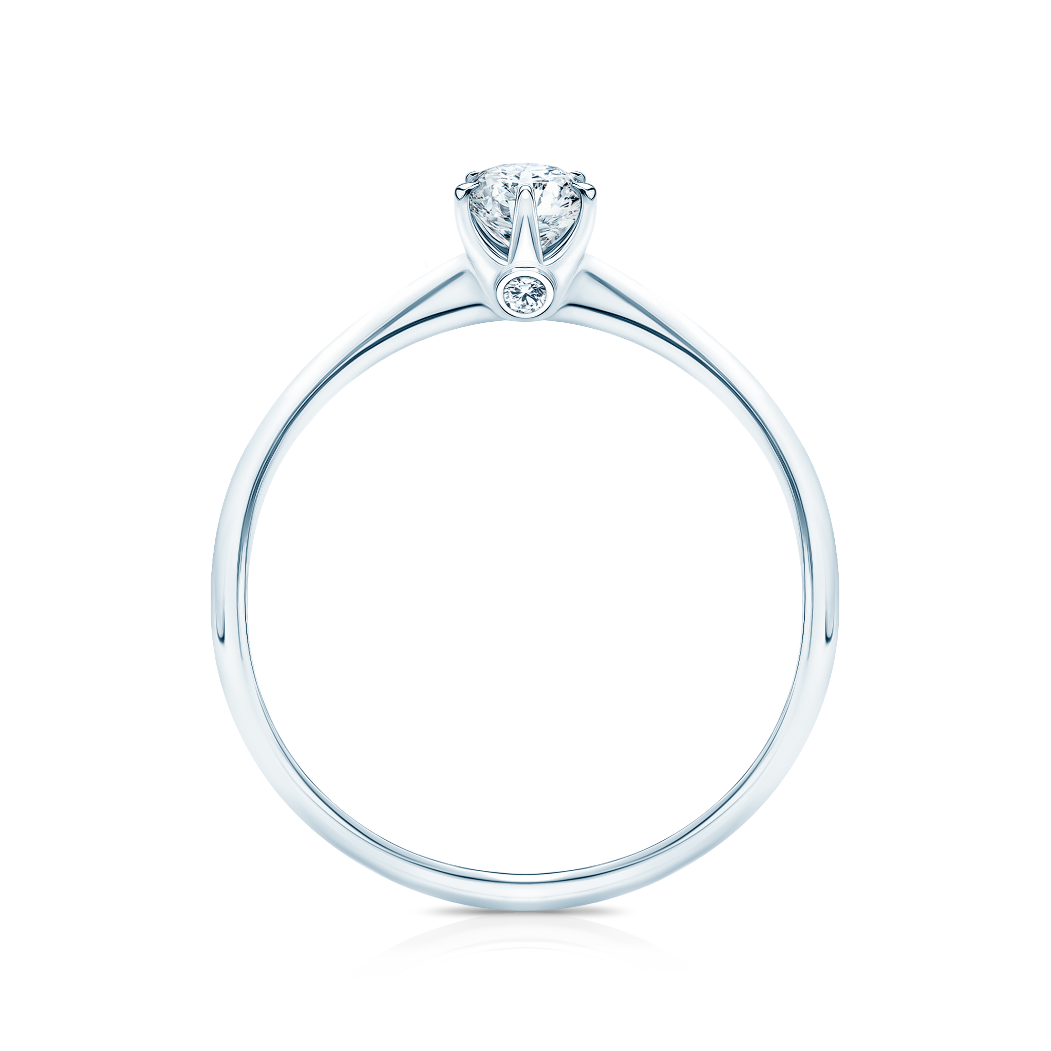 Pierścionek zaręczynowy The Journey: białe złoto, diament laboratoryjny
