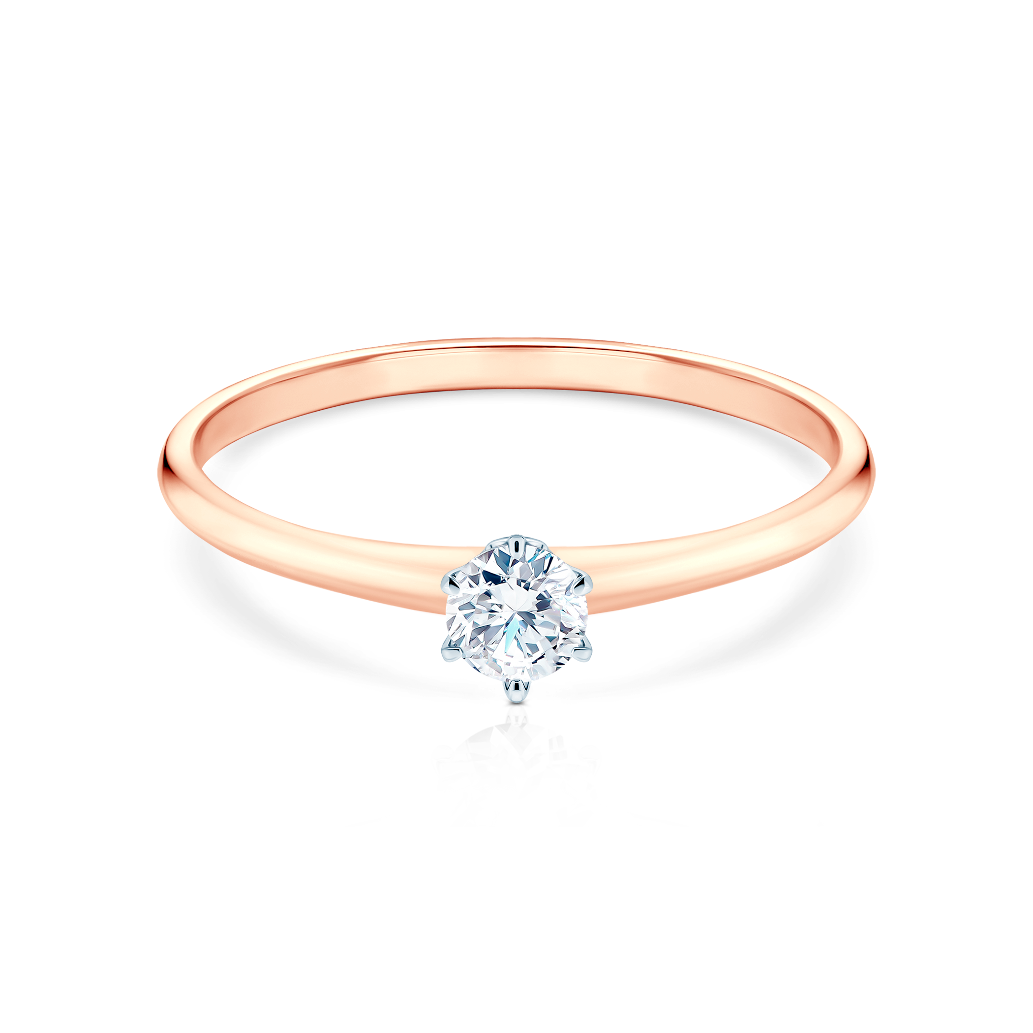 Pierścionek zaręczynowy The Journey: dwukolorowe złoto, diament laboratoryjny